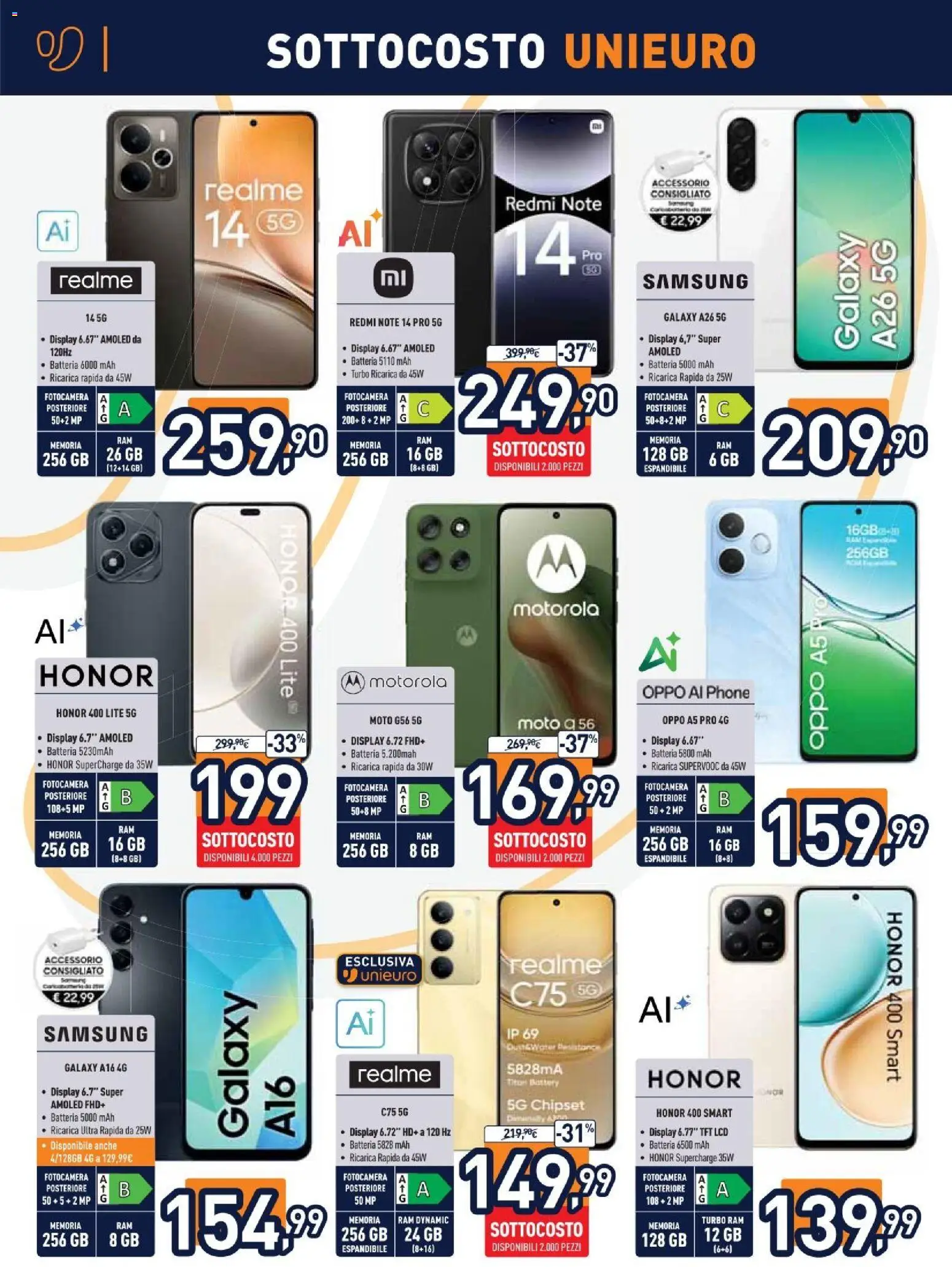 Volantino Unieuro del 05.12.2025 | Pagina: 8 | Prodotti: Fotocamera, Batteria, Samsung