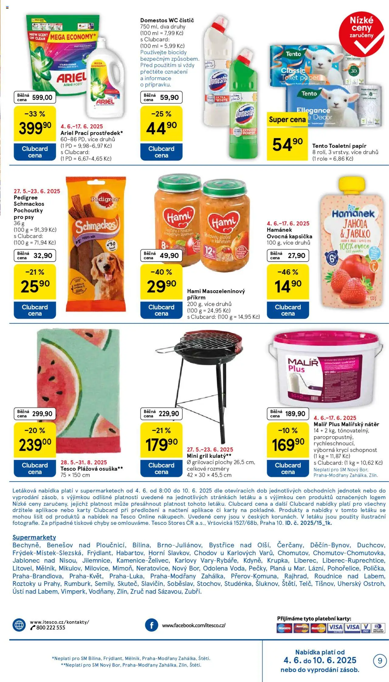 Tesco leták - Supermarket od 04.06.2025 | Strana: 9 | Produkty: Osuška, Plážová osuška, Gril, Wc čistič