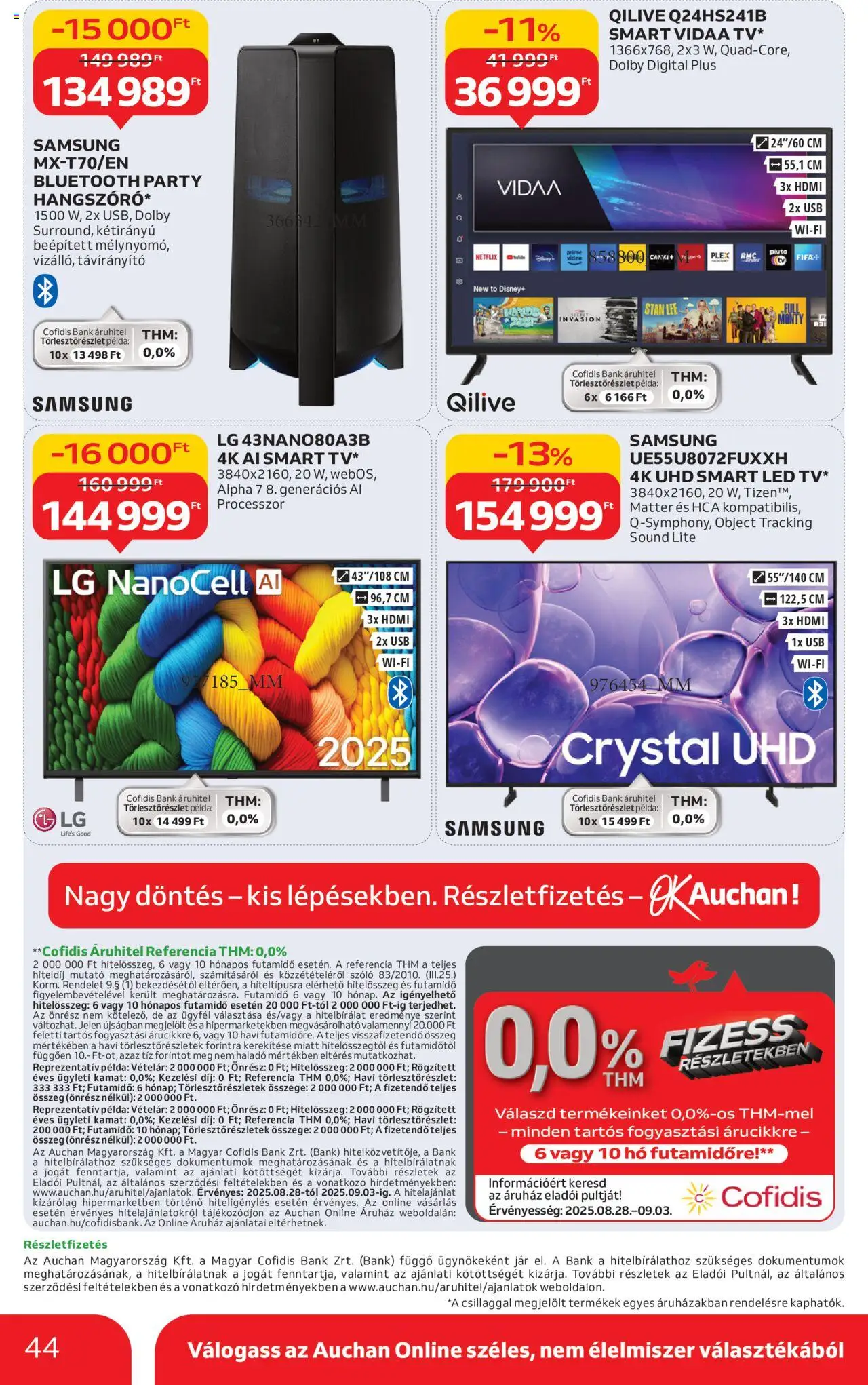 Auchan akciós ujság - amely érvényes a következő dátumtól: 28.08.2025 | Oldal: 44 | Termékek: Távirányító, Szőlő, Videó, USB