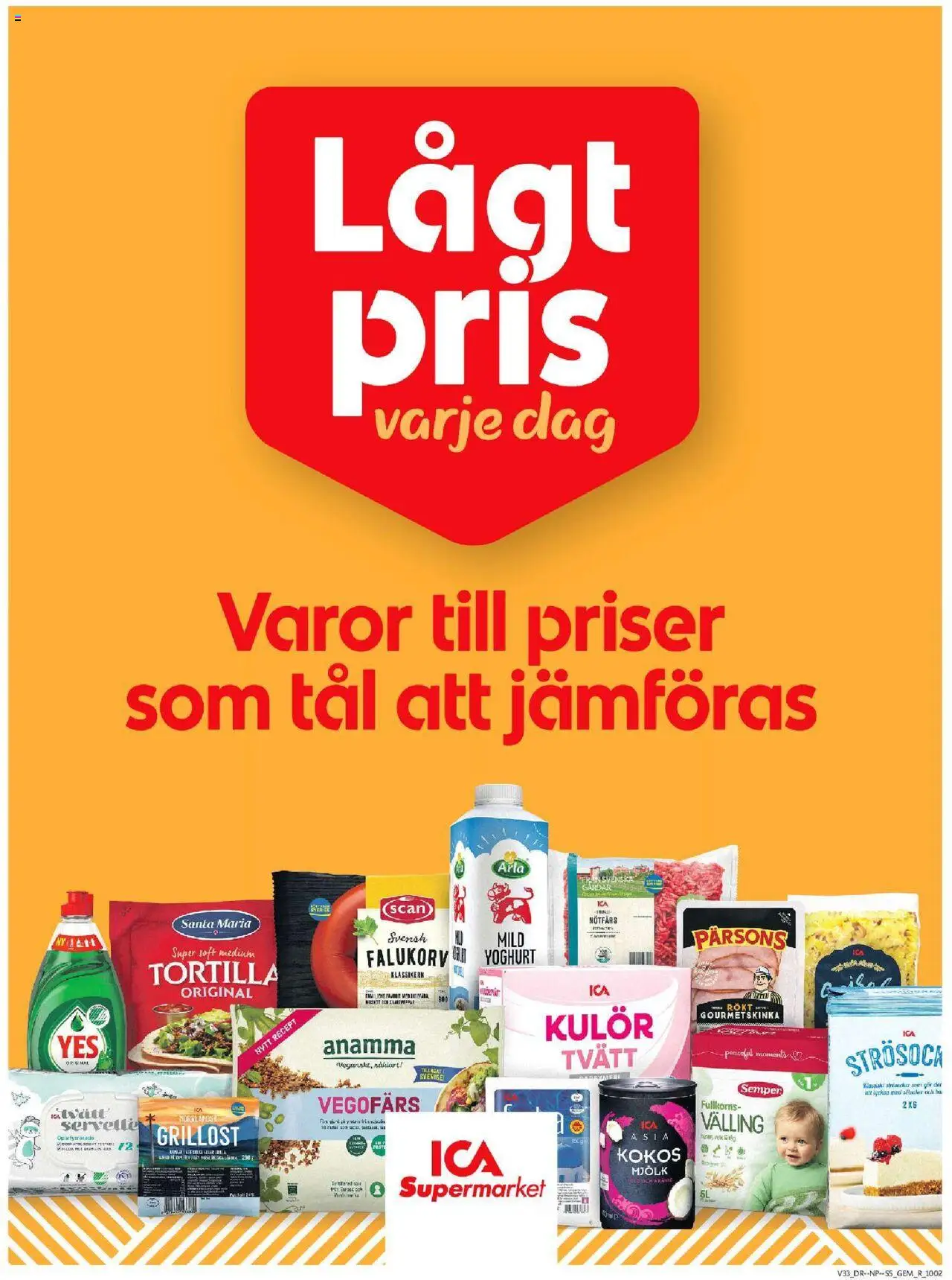 ICA Supermarket reklamblad aktuell från 11.08.2025 | Sida: 7 | Produkter: Gem, Välling, Tortilla, Mjölk