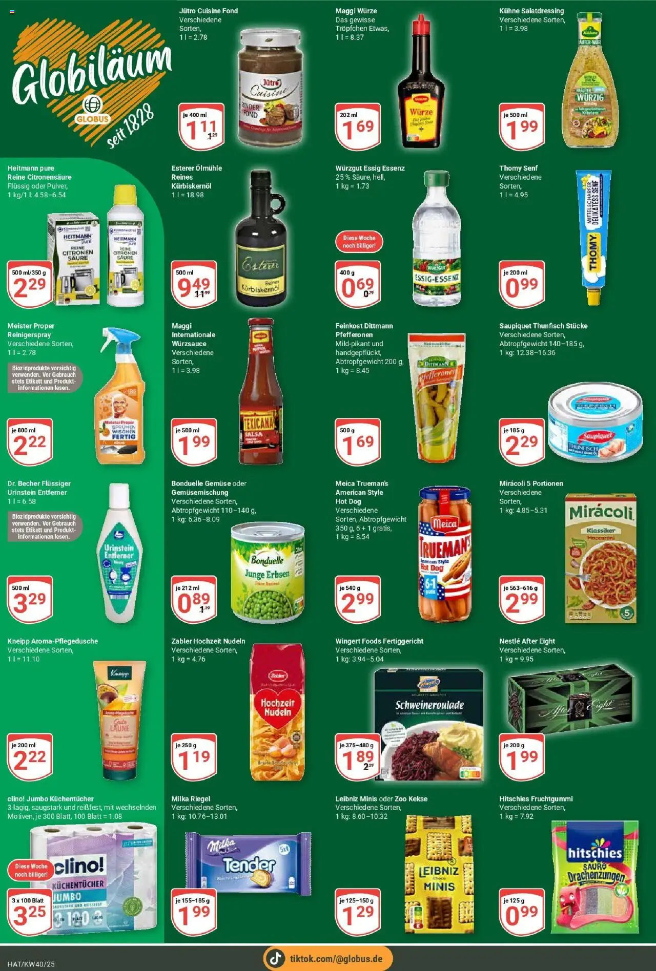 Globus prospekt Hattersheim	 – gültig ab 28.09.2025 | Seite: 4 | Produkte: Essig, Milka, Nudeln, Erbsen