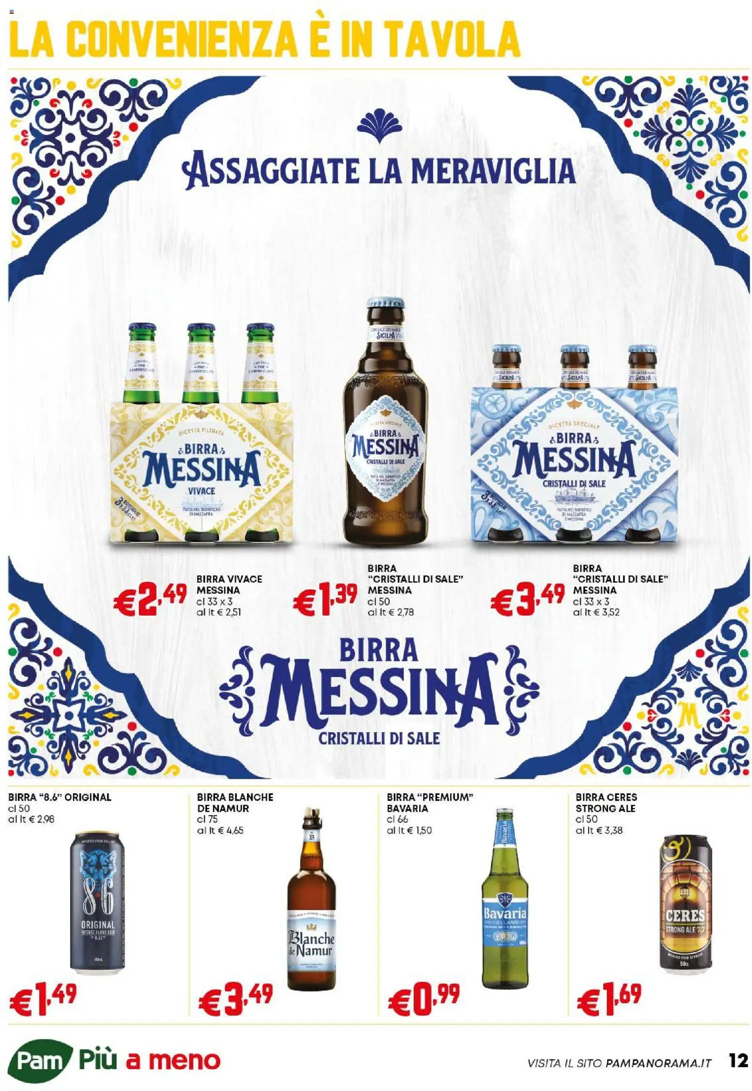 Volantino PAM del 02.01.2026 | Pagina: 12 | Prodotti: Birra, Sale, Ceres, Birra messina