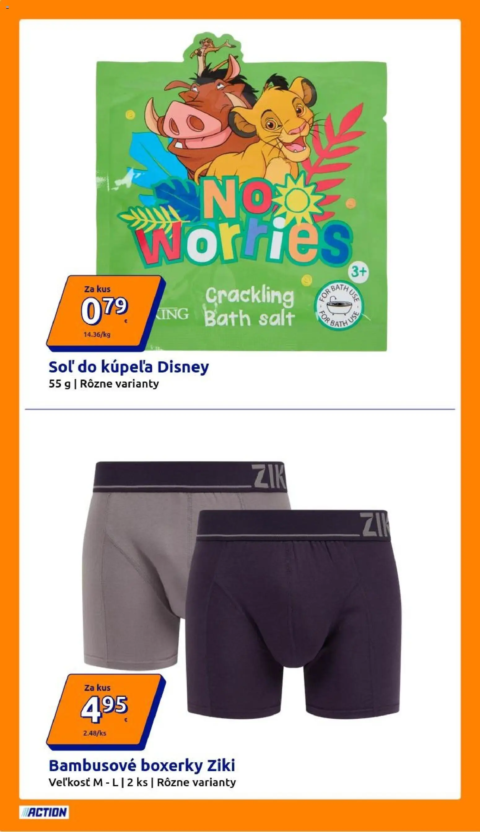 Nové Action akcie – leták je platný od 01.04.2026 | Strana: 18 | Produkty: Boxerky