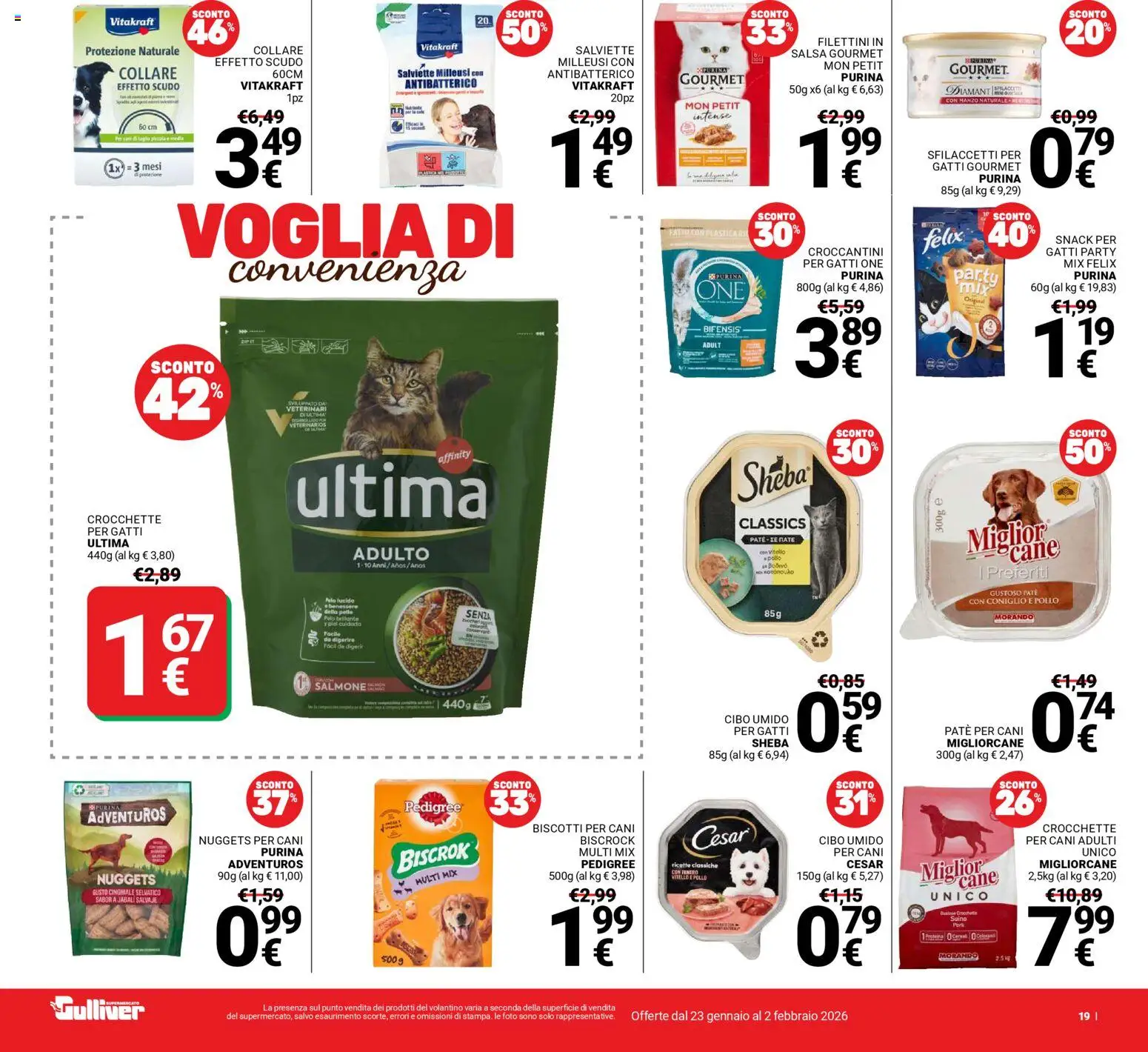 Volantino Gulliver del 23.01.2026 | Pagina: 19 | Prodotti: Salmone, Biscotti, Salsa, Vitello