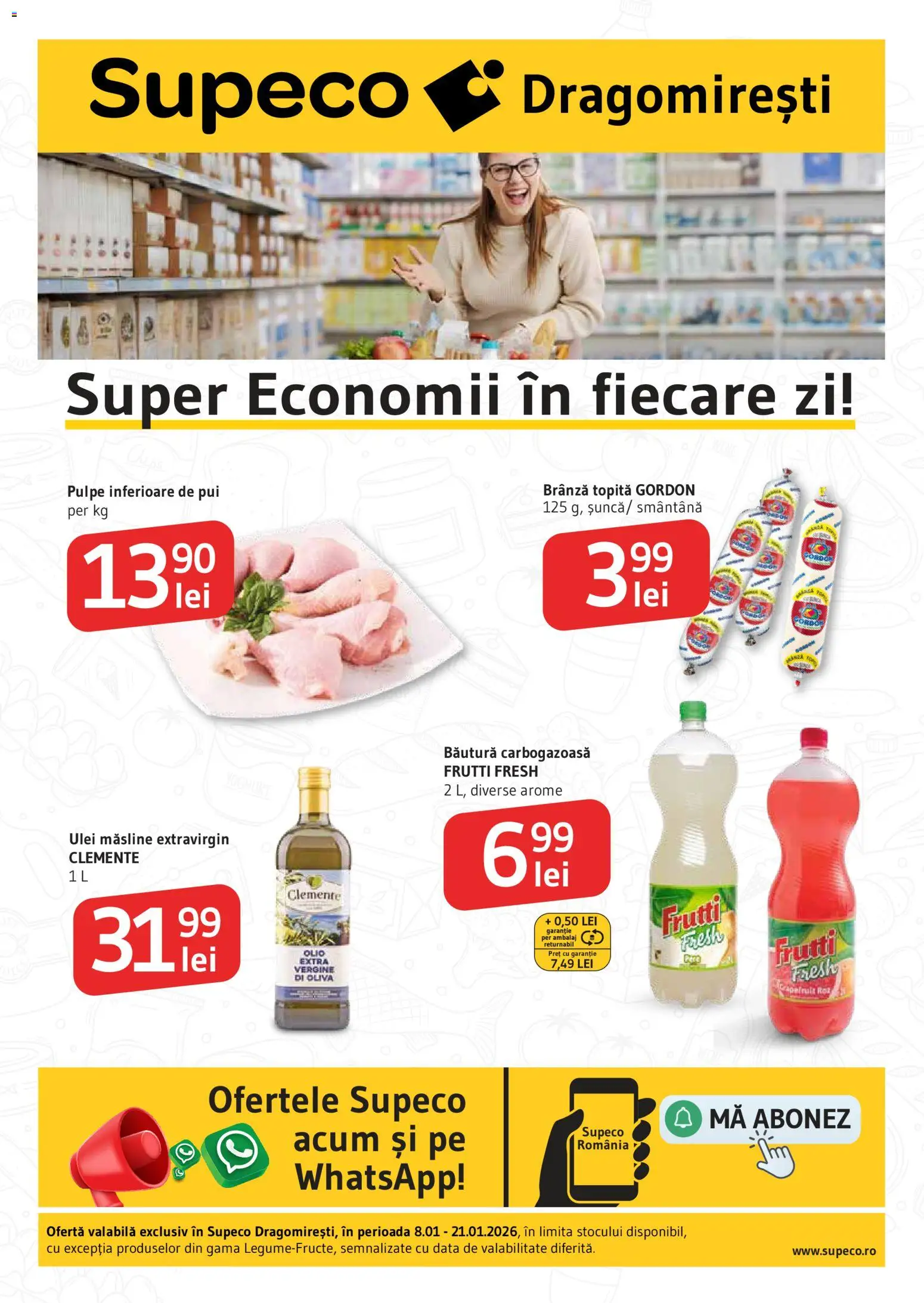 Noul catalog Supeco – valabil de la 08.01.2026 | Pagină: 1 | Produse: Hacıyatmaz Kedi Oyuncağı, Măsline, Brânză, Ulei