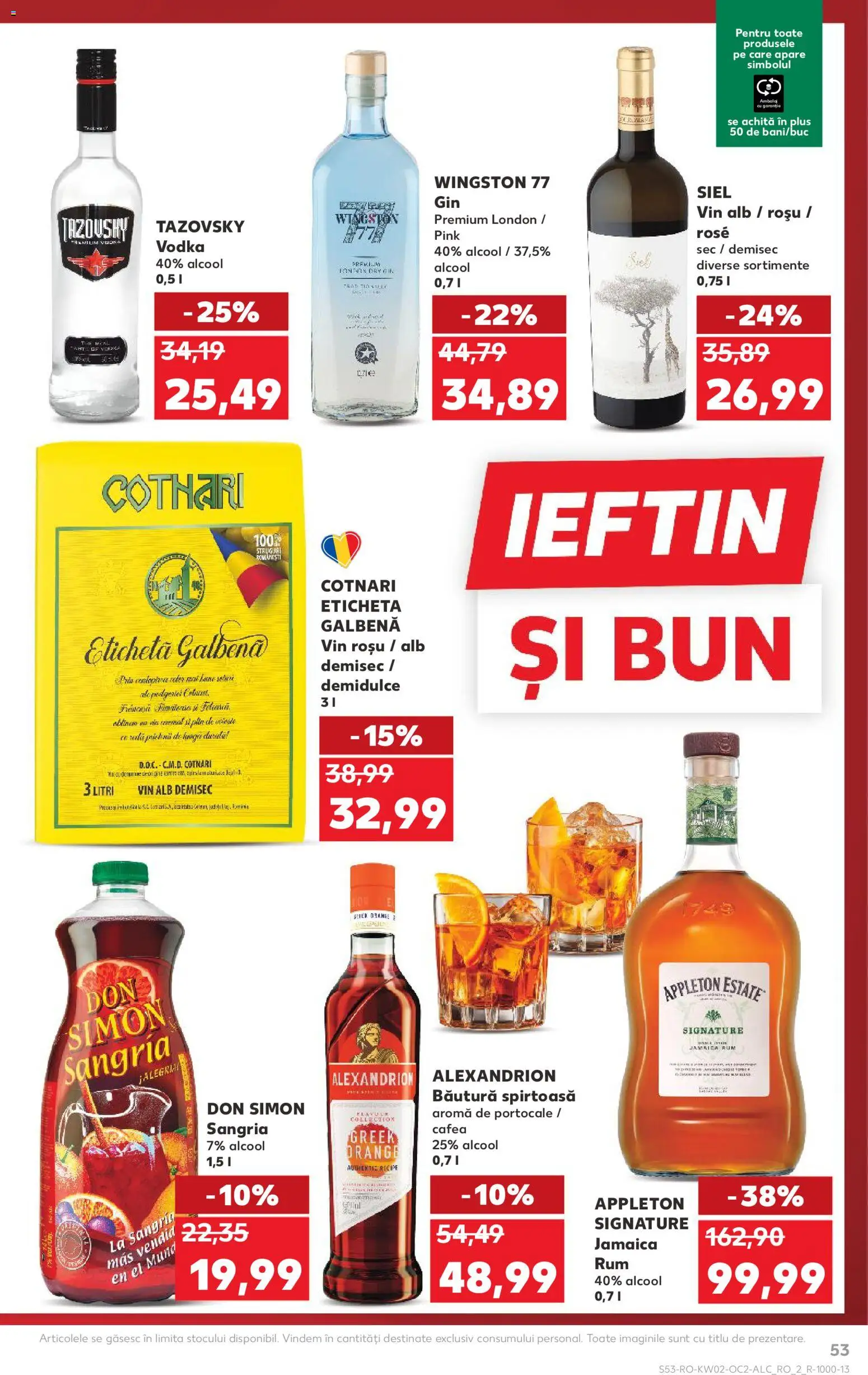 Noul catalog Kaufland – valabil de la 07.01.2026 | Pagină: 53 | Produse: Cafea, Vin, Portocale, Gin