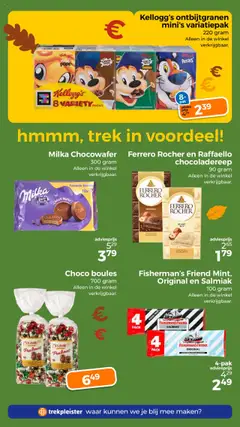 Trekpleister - Folder - Voorbeeld van een folder van Trekpleister, geldig van 14.10.2025 | Pagina: 43 | Producten: Chocoladereep, Tortilla lap, Füstölt libamell