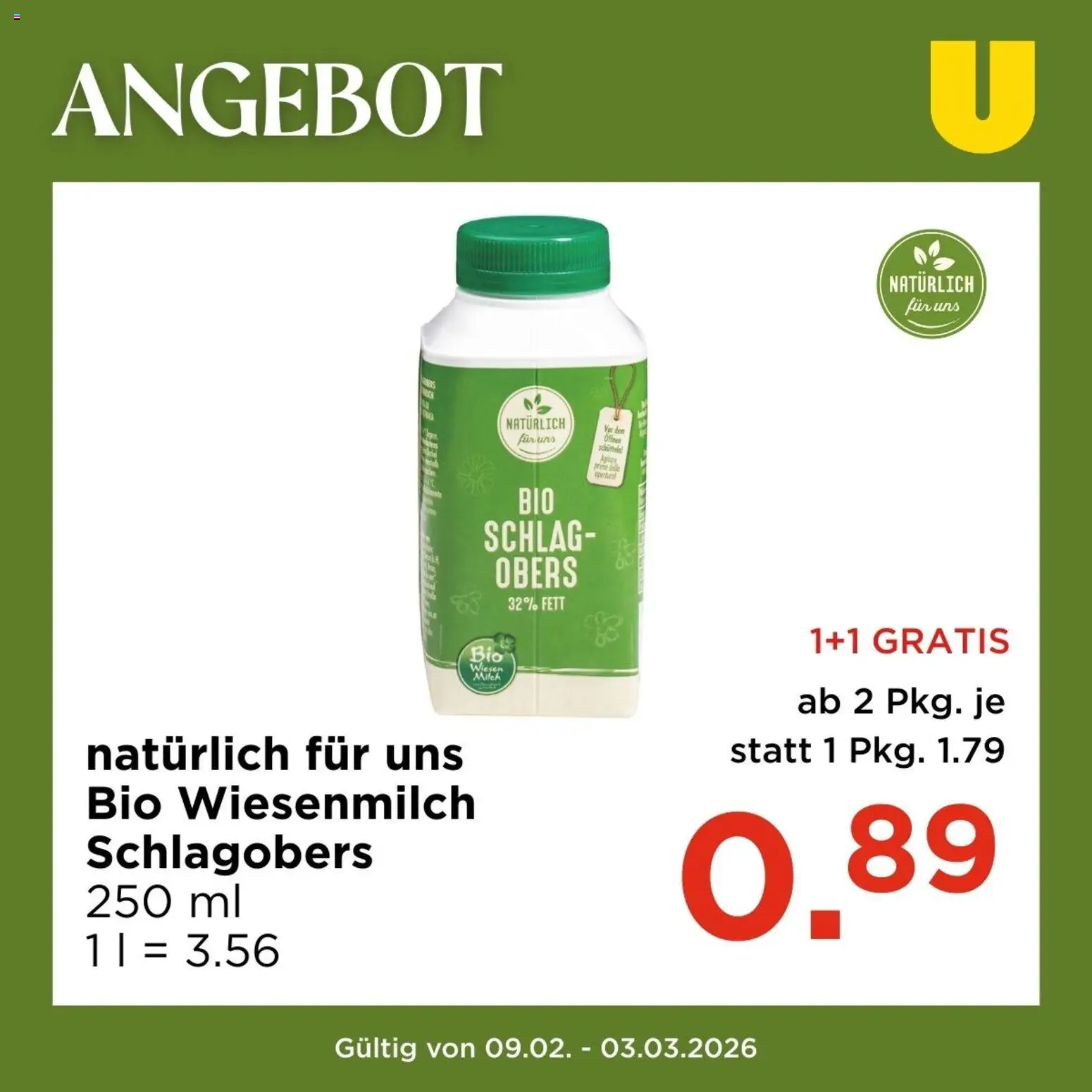 Unimarkt Angebot gültig ab 09.02.2026 | Seite: 1 | Produkte: Milch