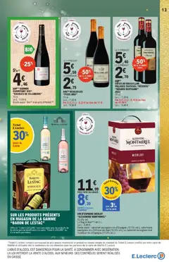 E.Leclerc - Prévisualisation de VIN D'ESPAGNE MERLOT "ALEXANDRE MONTMIREL", 12,5% vol. Le Bag In Box®(5) de 5 L. valide à partir de 16.12.2025 | Page: 13