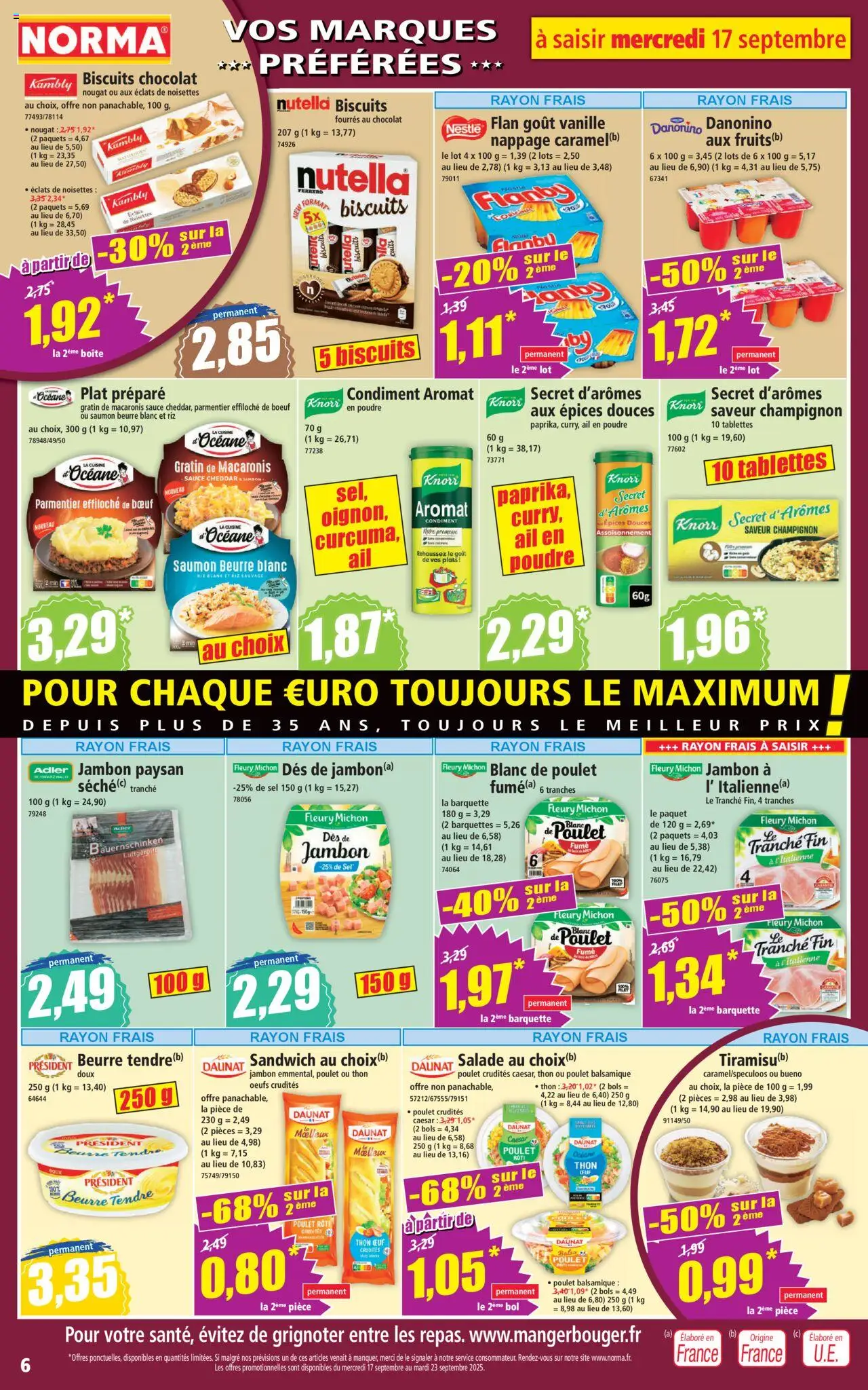  | Page: 6 | Produits: Poudre, Nougat, Beurre, Cheddar