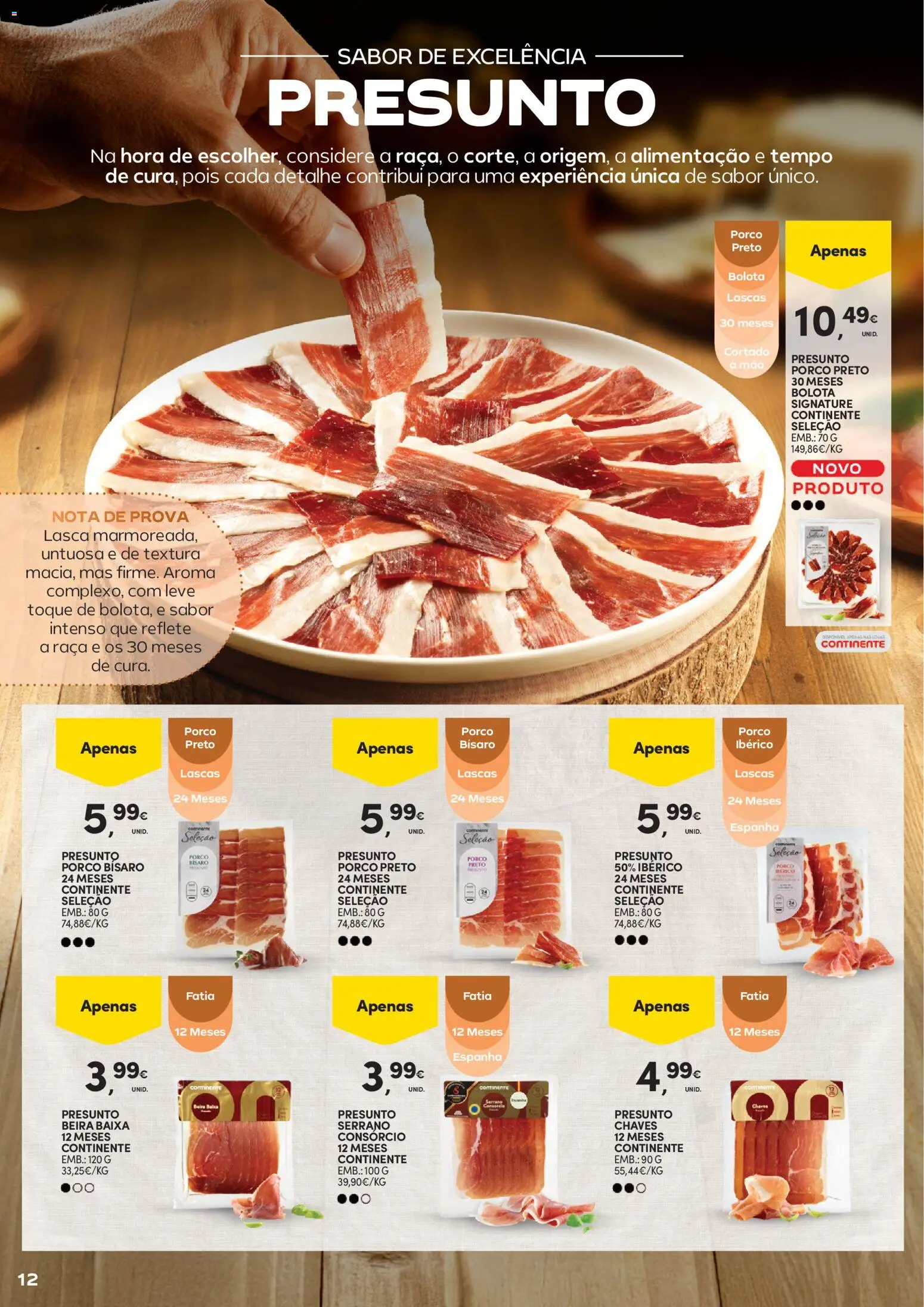Continente - Queijos, Enchidos e Vinhos Aproveite para petiscar │ válido de 03.02.2026 | Página: 12 | Produtos: Presunto