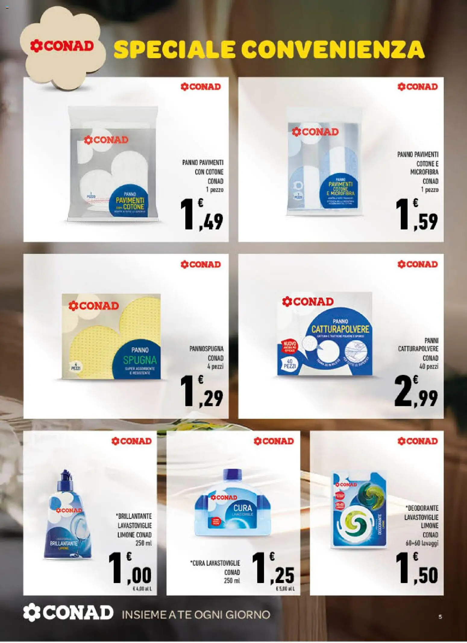 Volantino Spazio Conad del 04.03.2026 | Pagina: 5 | Prodotti: Spugna, Tè, Limone, Lavastoviglie