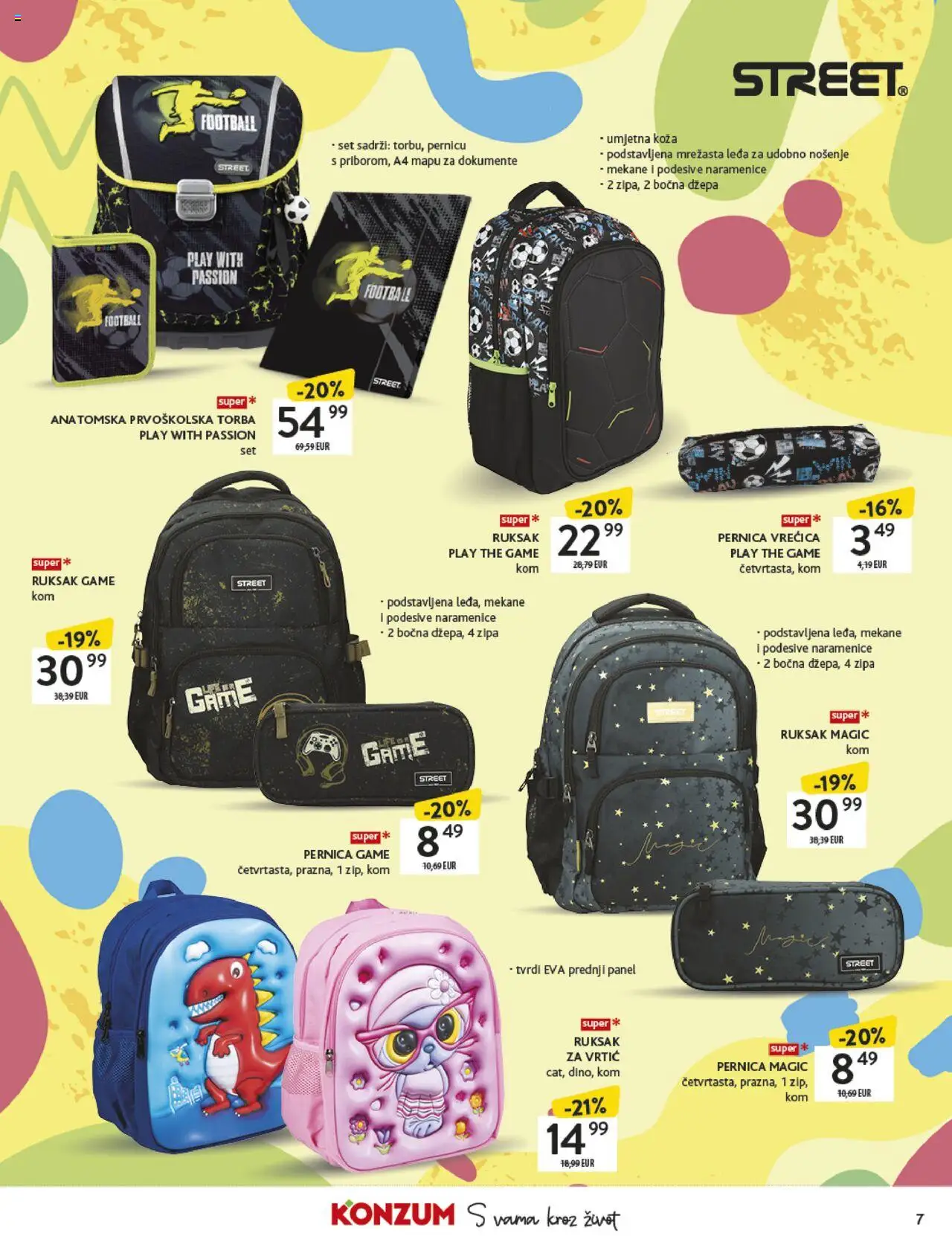 Konzum katalog | vrijedi od 18.08.2025 | Stranica: 7 | Proizvodi: Pernica, Čaše, Ruksak, Torba