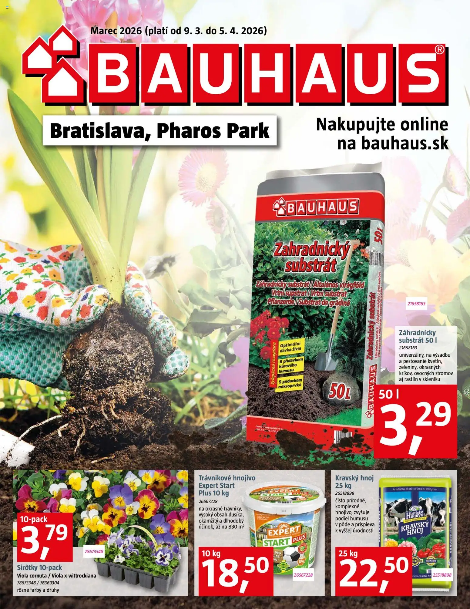 Nové Bauhaus akcie – leták je platný od 09.03.2026 | Strana: 1 | Produkty: Substrát