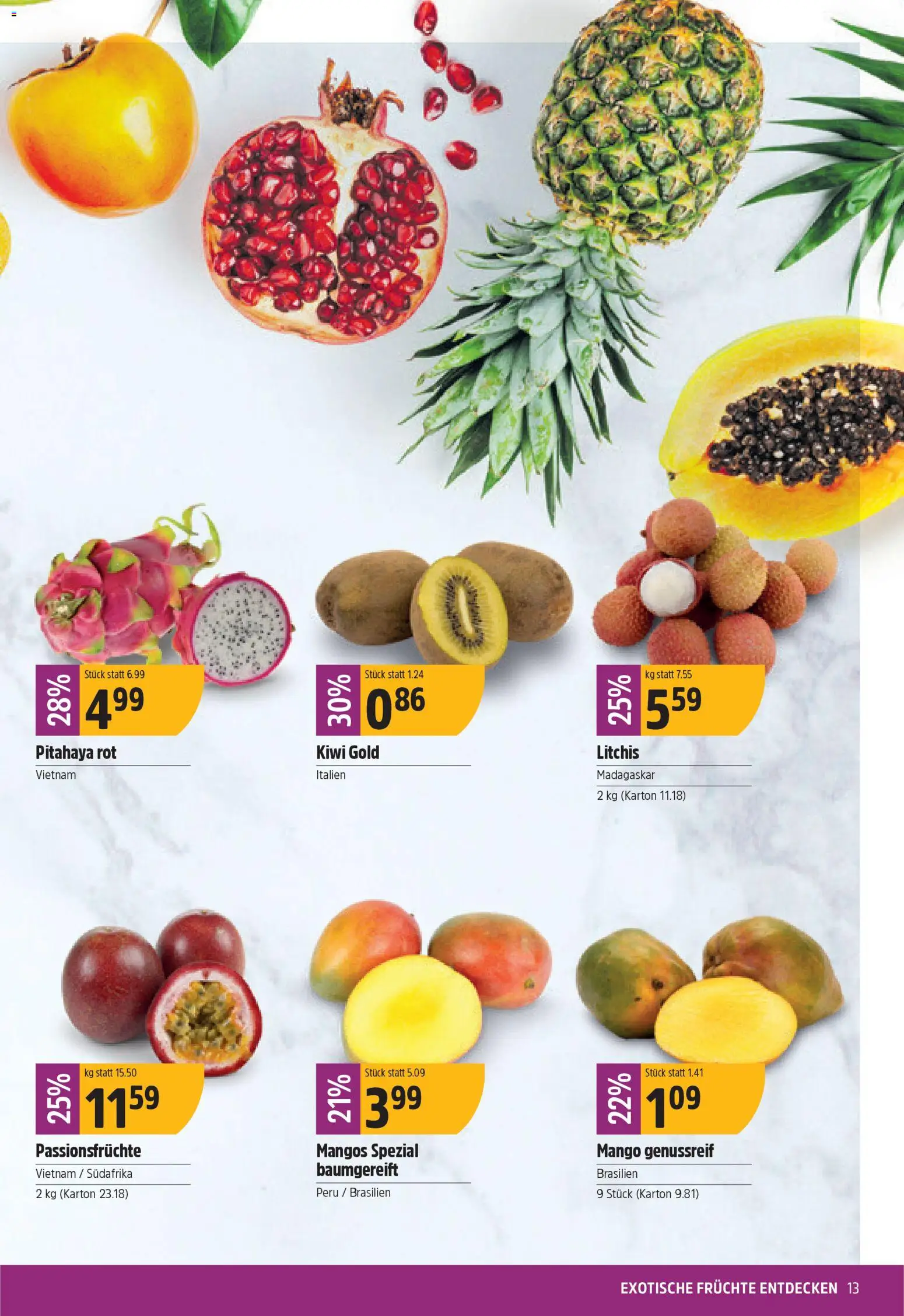TopCC Aktionen – gültig ab 15.12.2025 | Seite: 13 | Produkte: Kiwi, Mango, Früchte