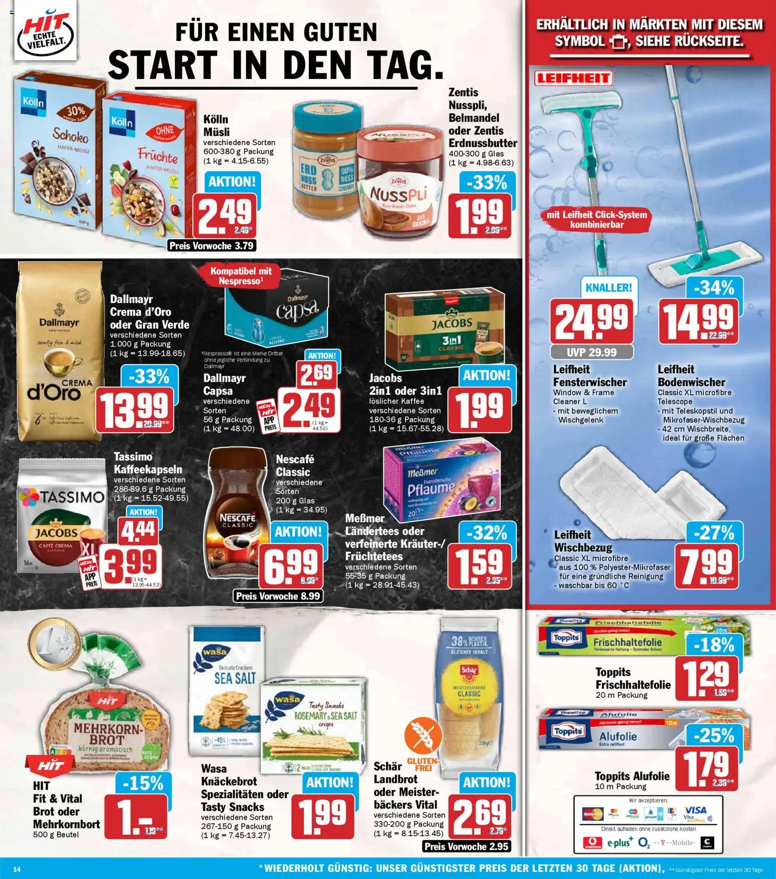 HIT Prospekt 	 – gültig ab 09.03.2026 | Seite: 14 | Produkte: Messmer, Nescafe classic, Brot, Tassimo
