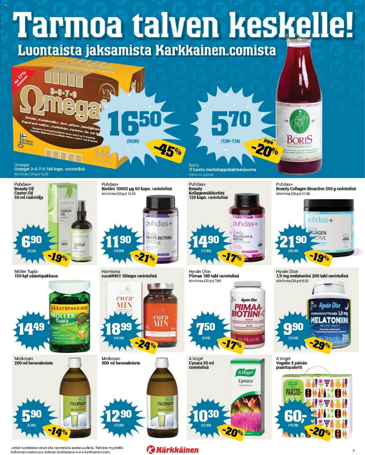 Kärkkäinen tarjoukset – voimassa 21.01.2026 alkaen | Sivu: 3 | Tuotteet: Vitamiinit, Tabletti