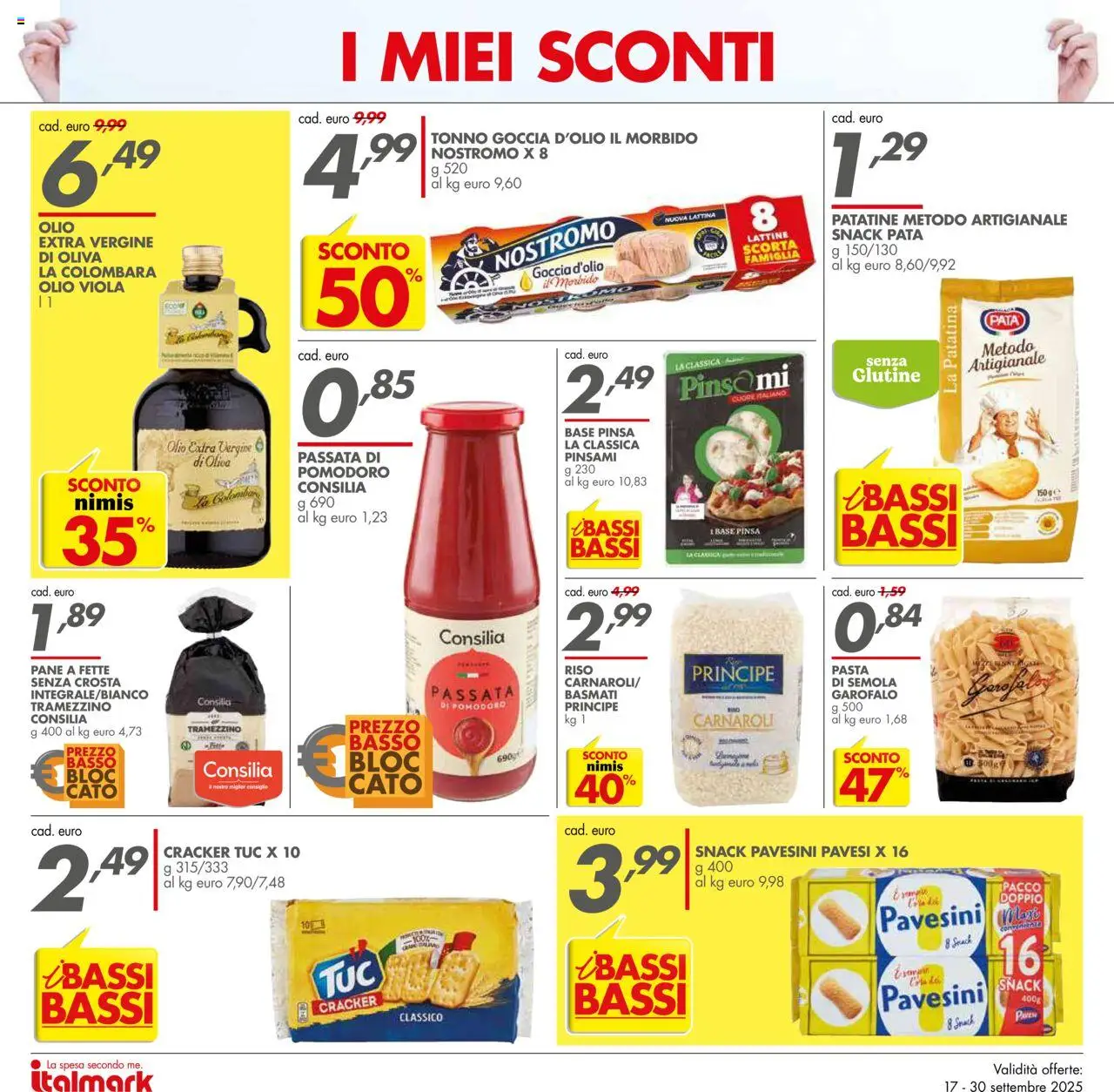 Volantino Italmark del 17.09.2025 | Pagina: 10 | Prodotti: Pane, Riso, Tonno, Olio extra vergine