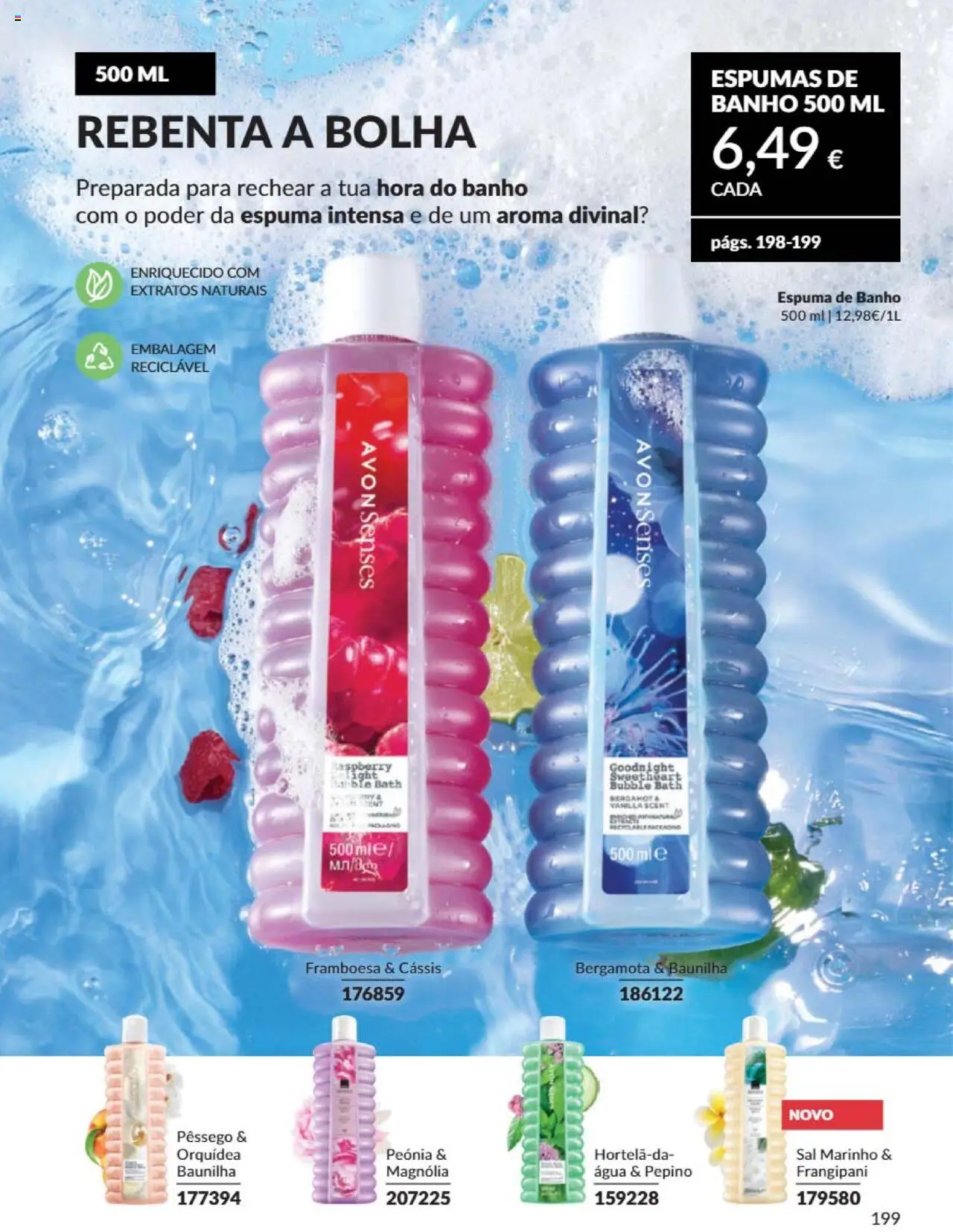 Catálogo Avon Campanha 6 │ válido de 01.06.2025 | Página: 199 | Produtos: Agua, Espuma de banho, Sal, Banho
