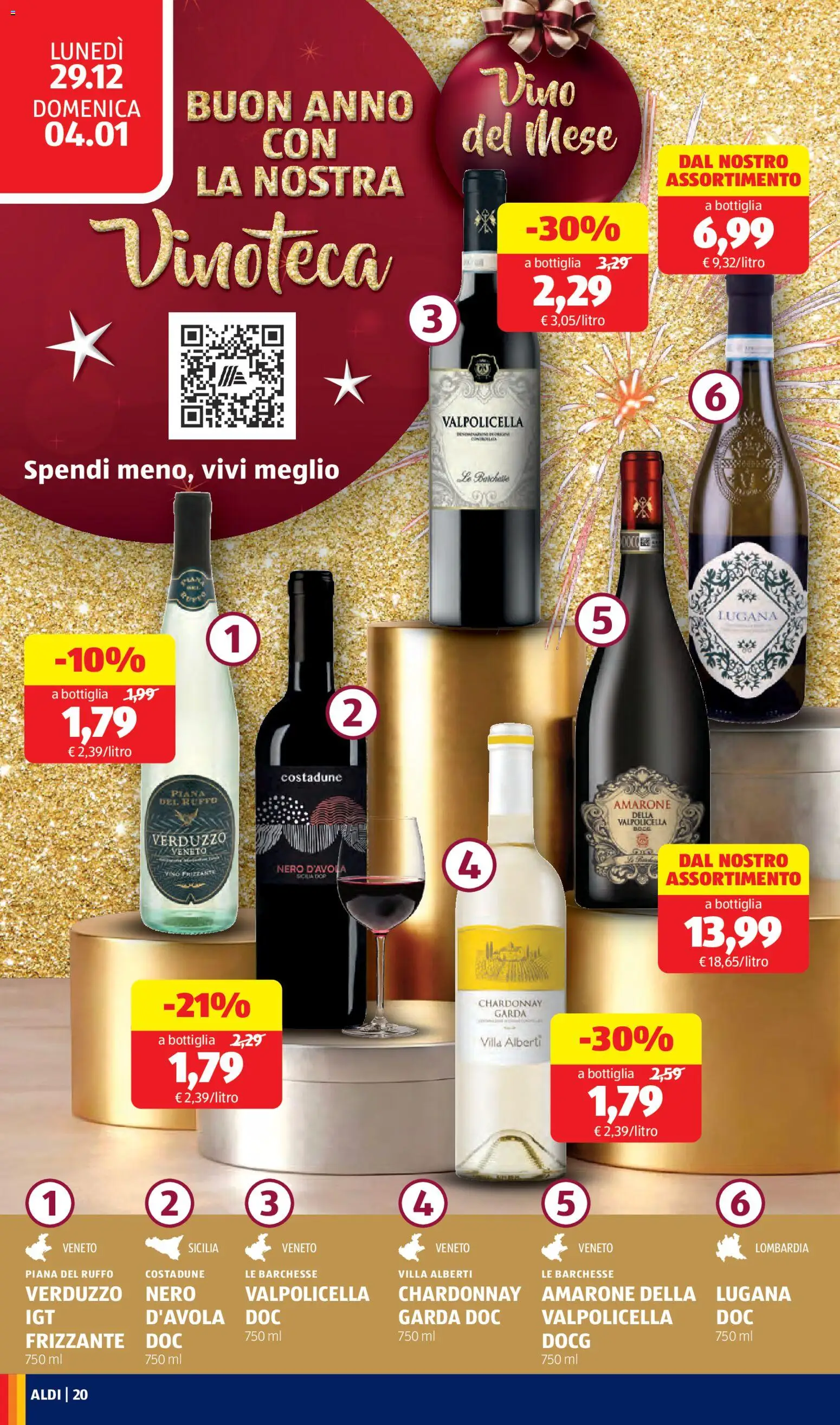 Volantino Aldi del 29.12.2025 | Pagina: 20 | Prodotti: Vino, Bottiglia