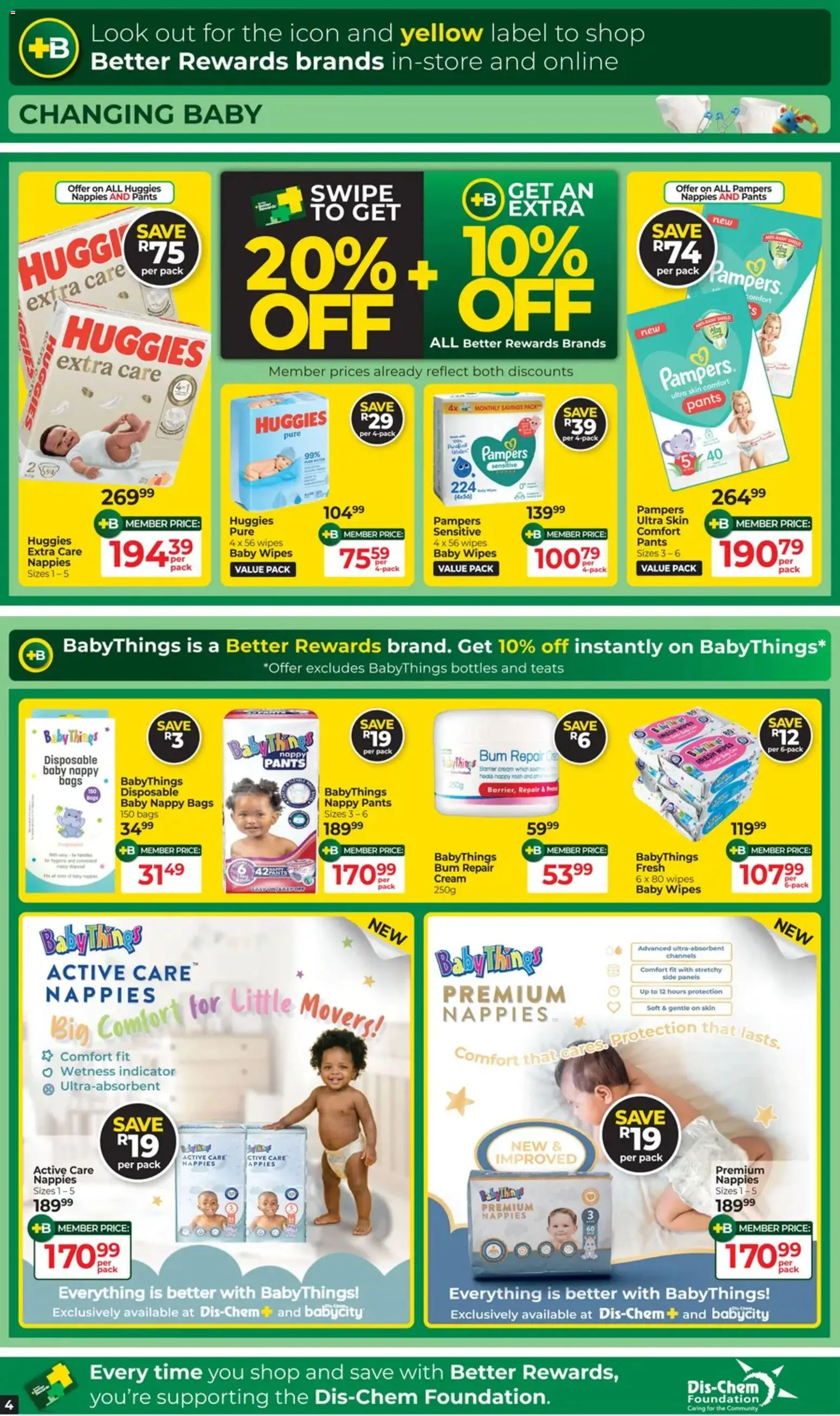 New Baby City catalogue – valid from 17.03.2026 | Page: 4 | Products: Pants, Foundation, Cream, Nappies