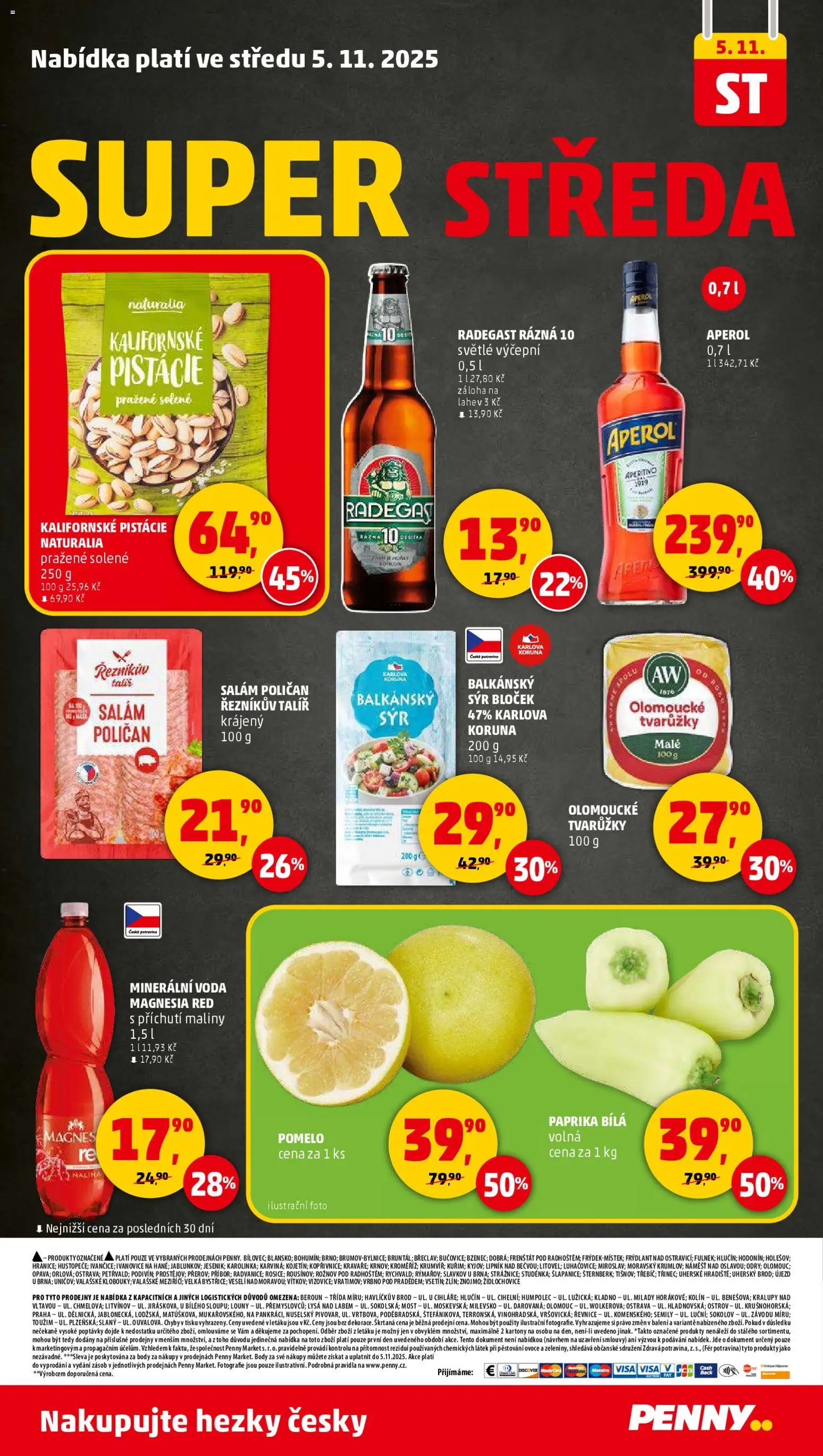 Penny Market leták - Čtvrtečník od 30.10.2025 | Strana: 28 | Produkty: Sýr, Maliny, Paprika bílá, Body
