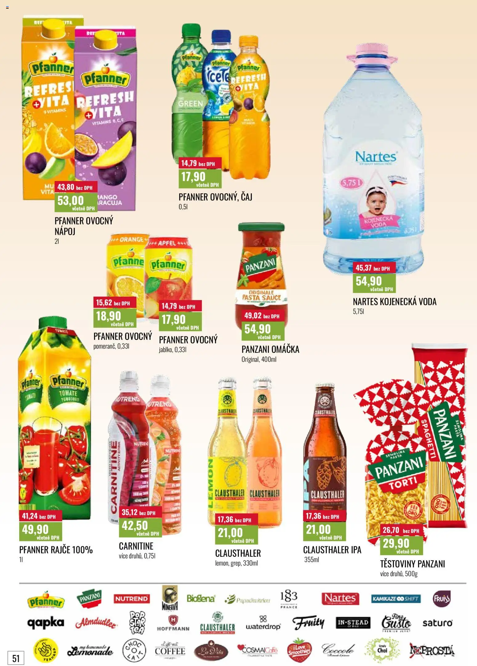 Ratio leták od 01.04.2026 | Strana: 52 | Produkty: Almdudler, Čaj, Těstoviny, Waterdrop