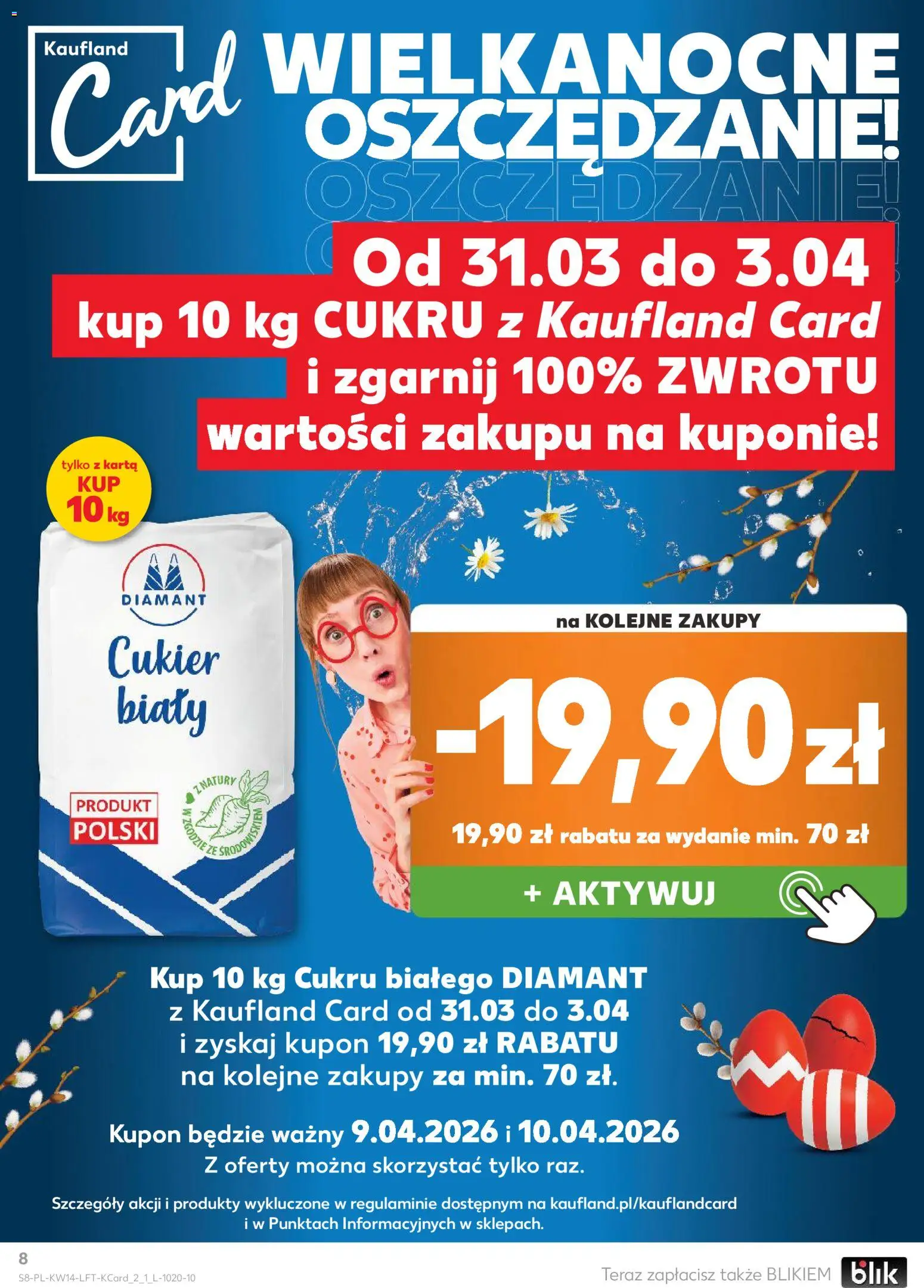 Kaufland gazetka od 01.04.2026 | Strona: 8 | Produkty: Karta, Cukier biały, Cukier
