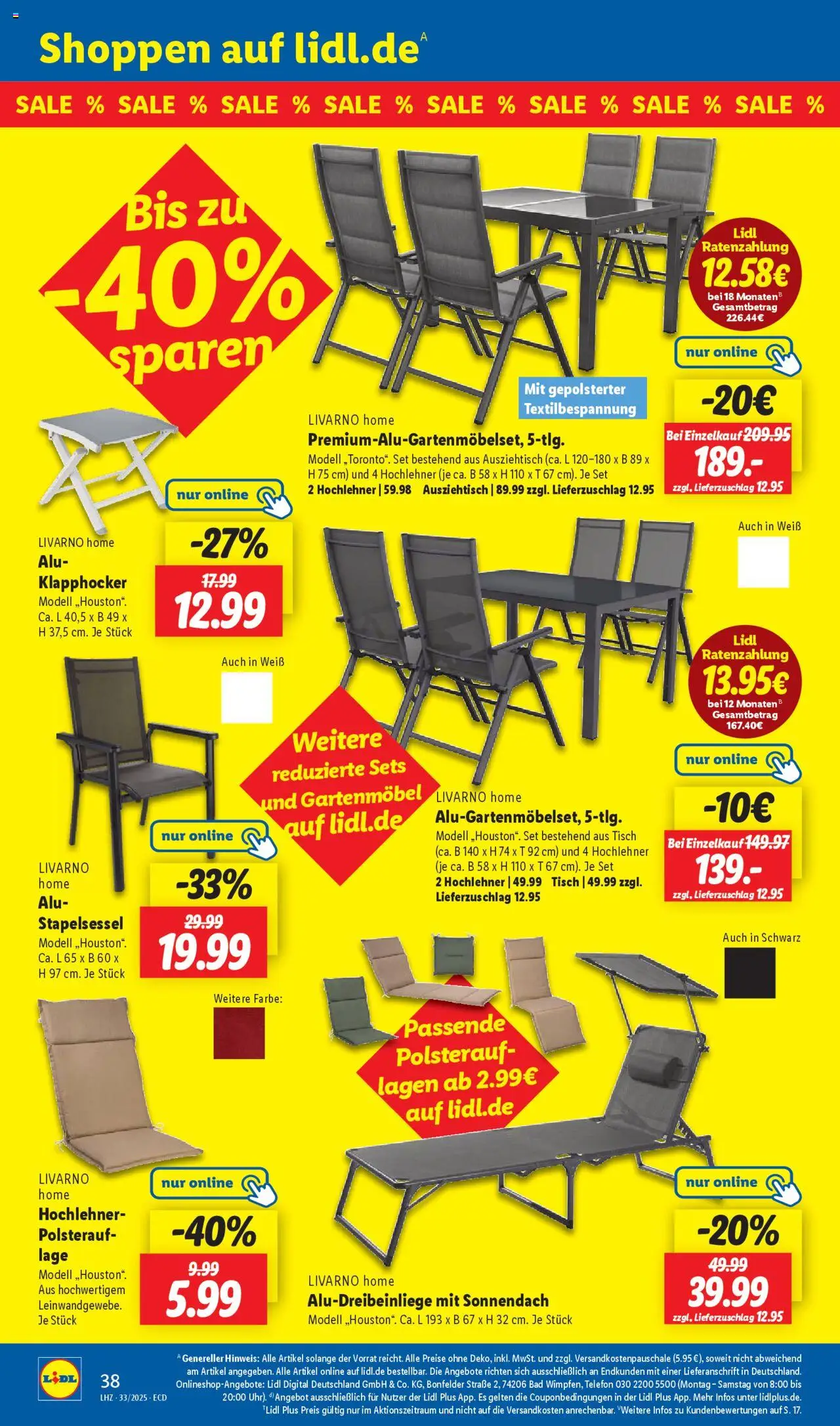 Lidl Prospekt 	 - gültig ab dem 11.08.2025 | Seite: 40 | Produkte: Tisch, Gartenmöbel, Bad, Telefon
