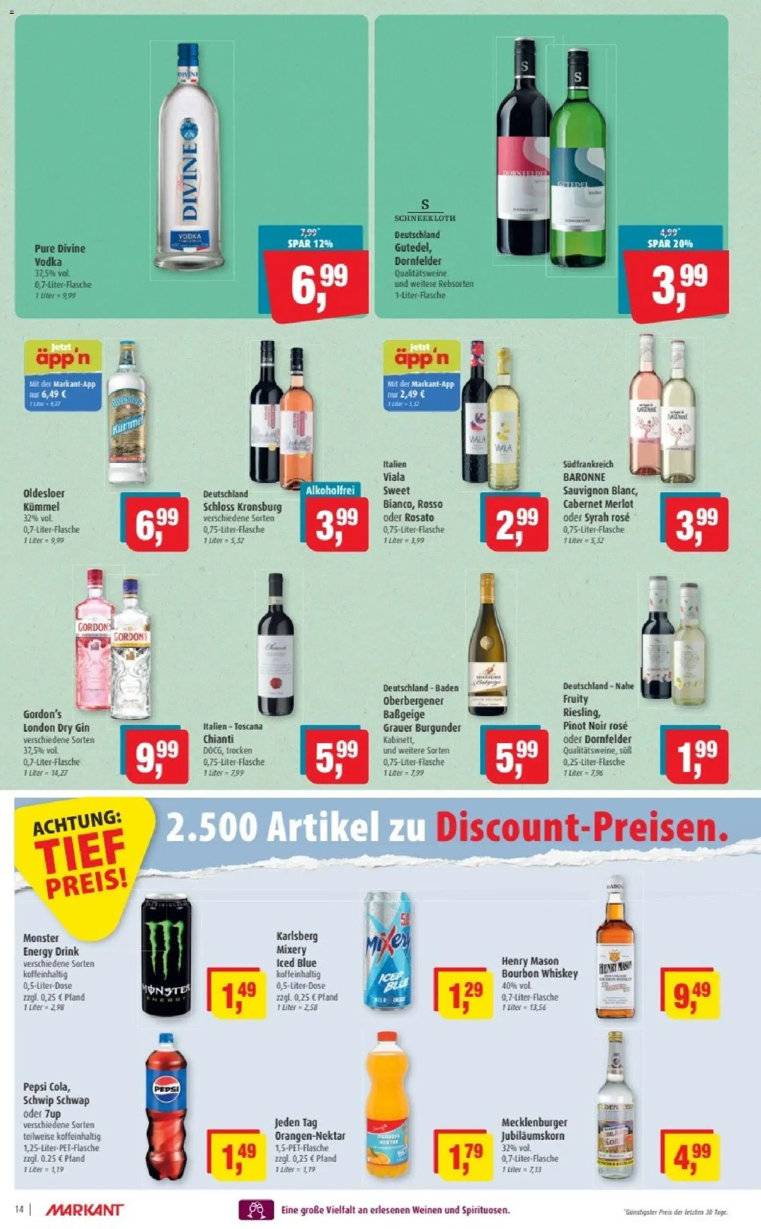 Markant Prospekt 	 – gültig ab 12.01.2026 | Seite: 14 | Produkte: Merlot, Monster, Pepsi, Whiskey