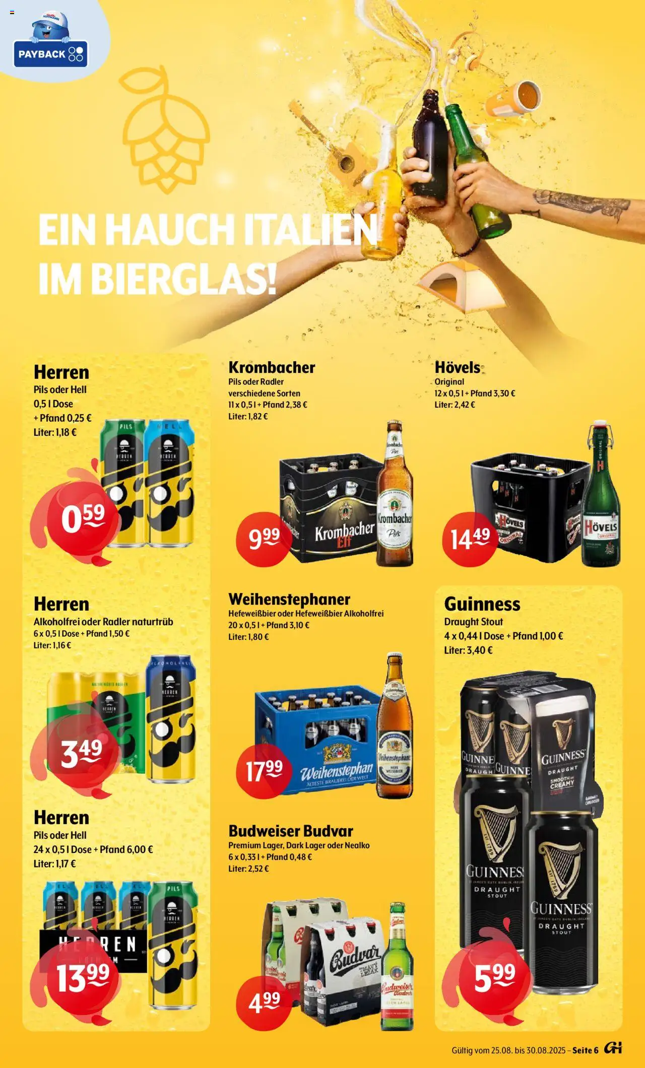 Getränke Hoffmann - Nordrhein - Westfalen - gültig ab dem 25.08.2025 | Seite: 6 | Produkte: Pils, Radler, Krombacher, Budweiser
