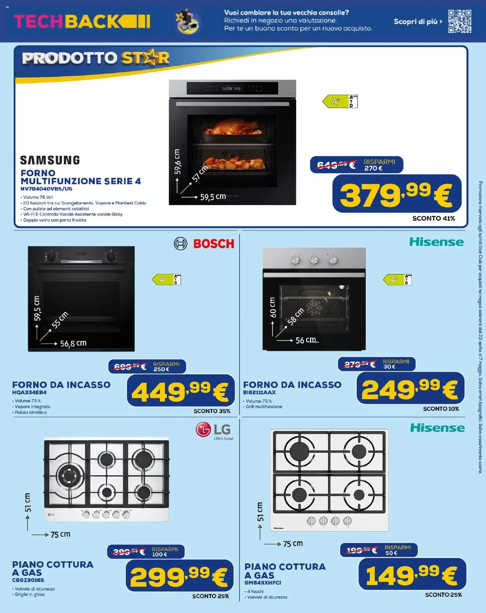 Volantino Euronics del 23.04.2026 | Pagina: 17 | Prodotti: Tè, Piano cottura, Forno, Samsung