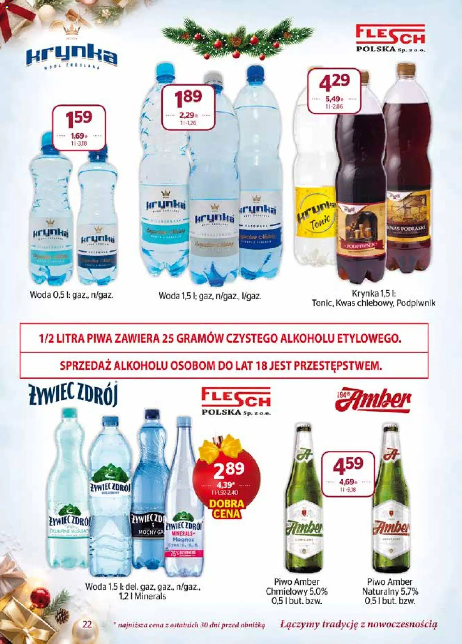 Społem Gazetka od 01.12.2025 | Strona: 22 | Produkty: Piwo, Woda