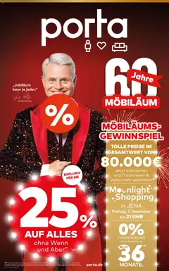 Porta! Möbiläum bei porta mit 25% auf ALLES, ohne Wenn und Aber - Jena ab 03.11.2025 gültig