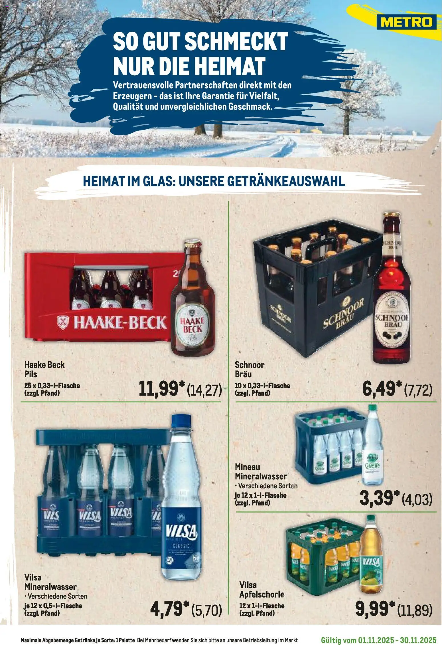 Metro Regionaler Flyer – gültig ab 01.11.2025 | Seite: 39 | Produkte: Pils, Mineralwasser