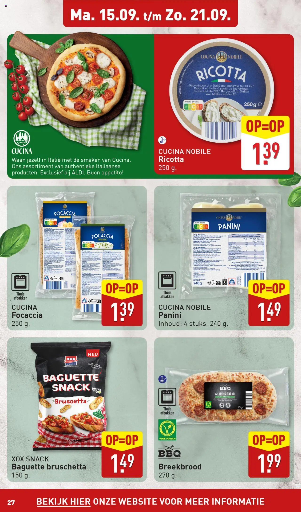  | Pagina: 27 | Producten: Baguette, Ricotta