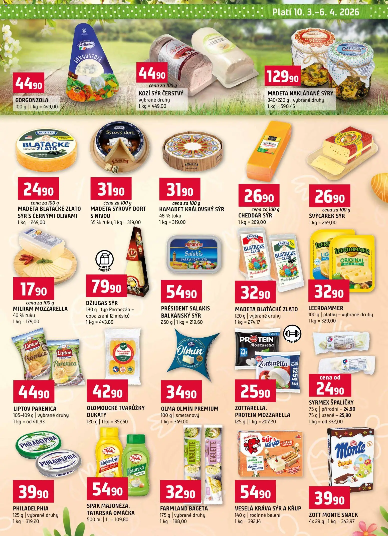Terno leták - Jarní speciál od 10.03.2026 | Strana: 3 | Produkty: Olomoucké tvarůžky, Majonéza, Tatarská omáčka, Dort