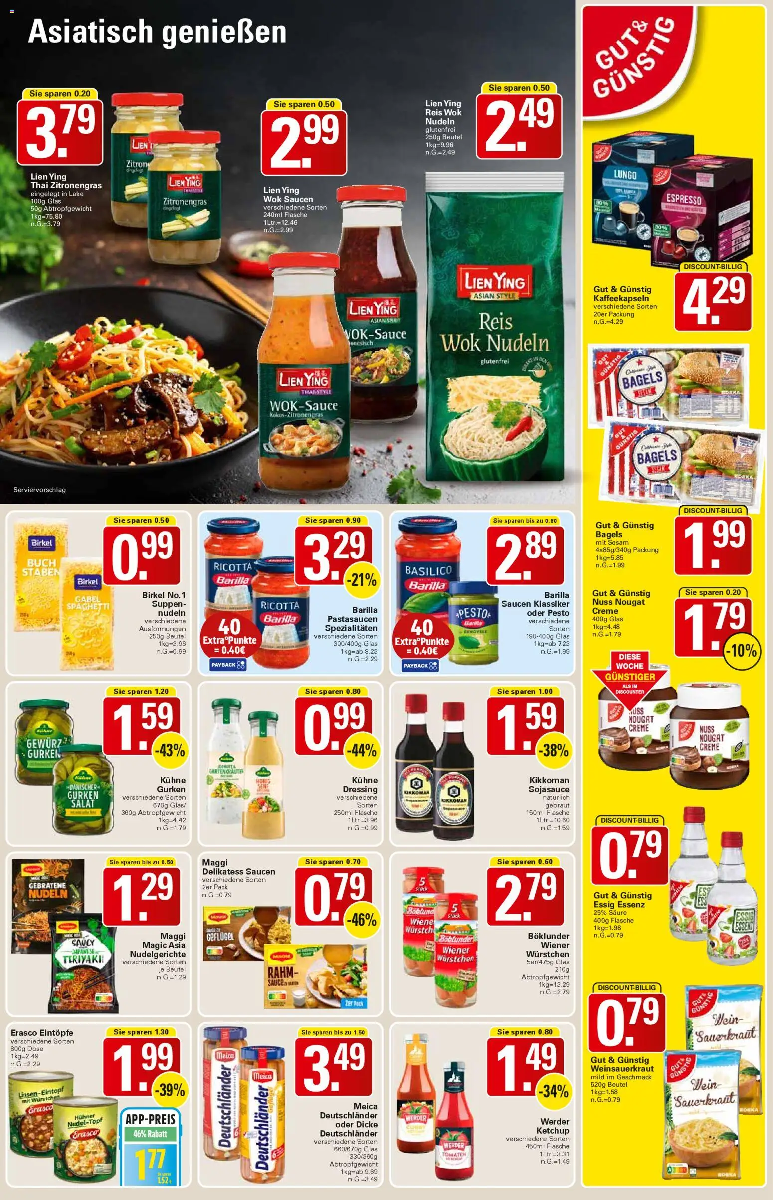 WEZ Prospekt – gültig ab 16.02.2026 | Seite: 9 | Produkte: Maggi, Barilla, Creme, Erasco