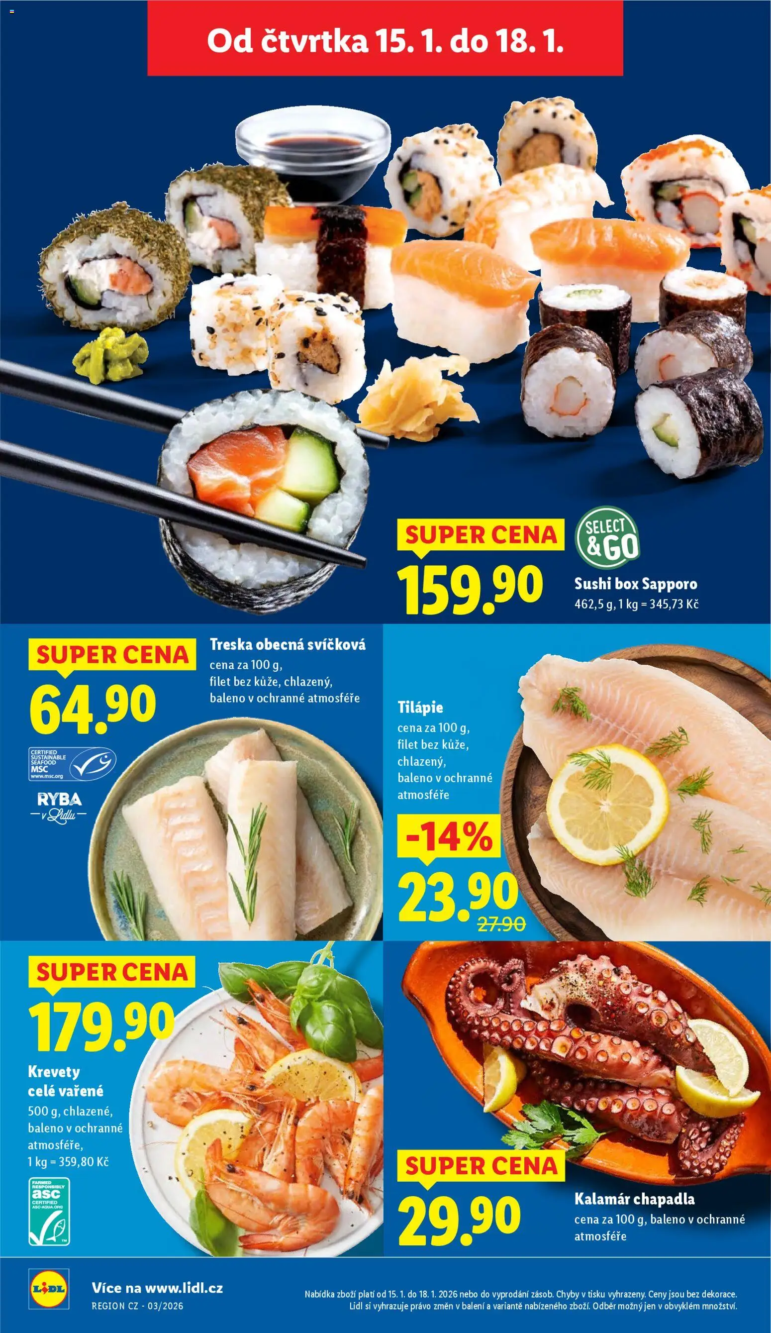 Lidl leták od 15.01.2026 | Strana: 10 | Produkty: Treska, Ryba, Filet, Krevety