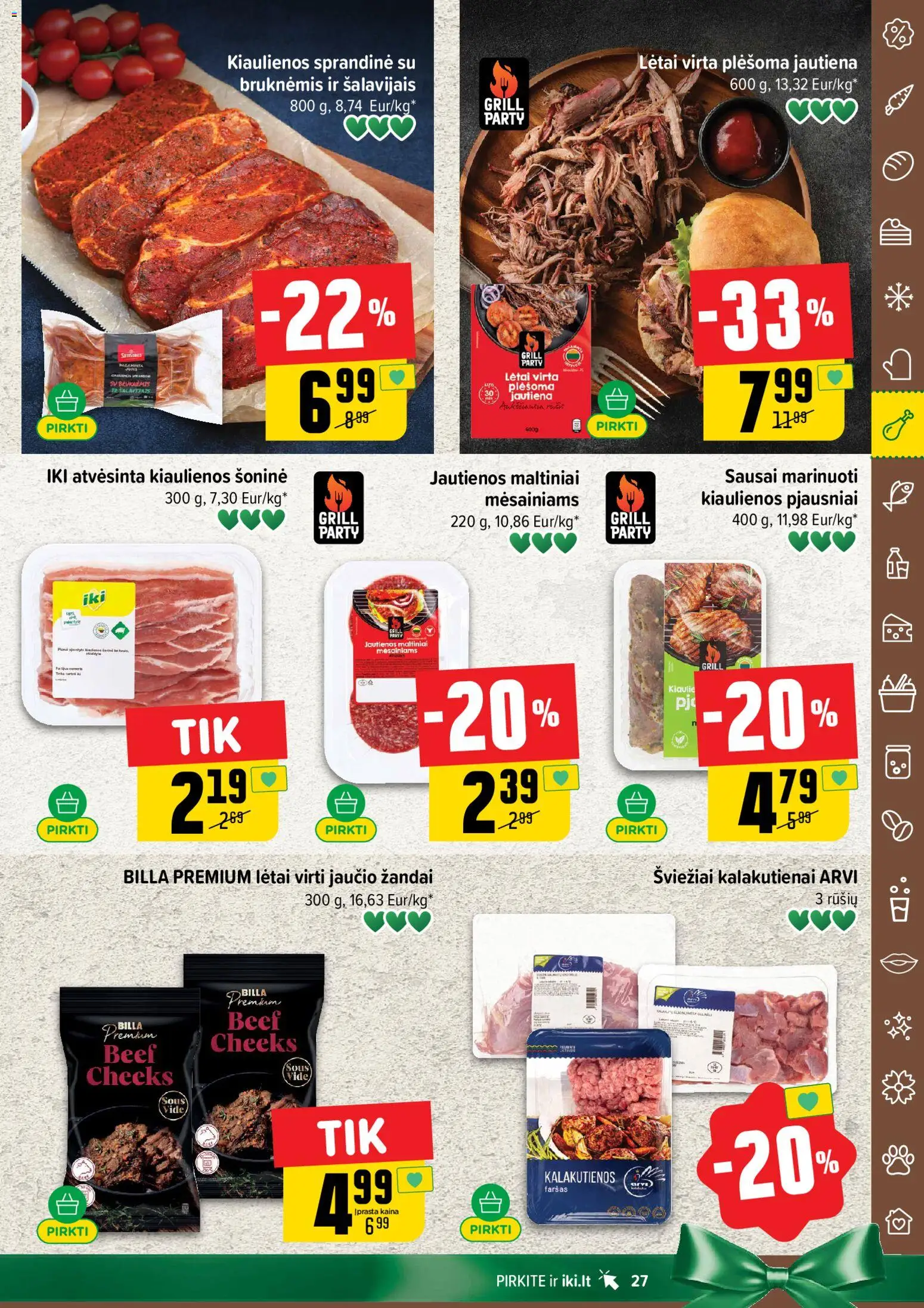 IKI akcijos nuo 10.11.2025 | Puslapis: 27 | Prekių: Kiaulienos, Jautienos, Jautiena