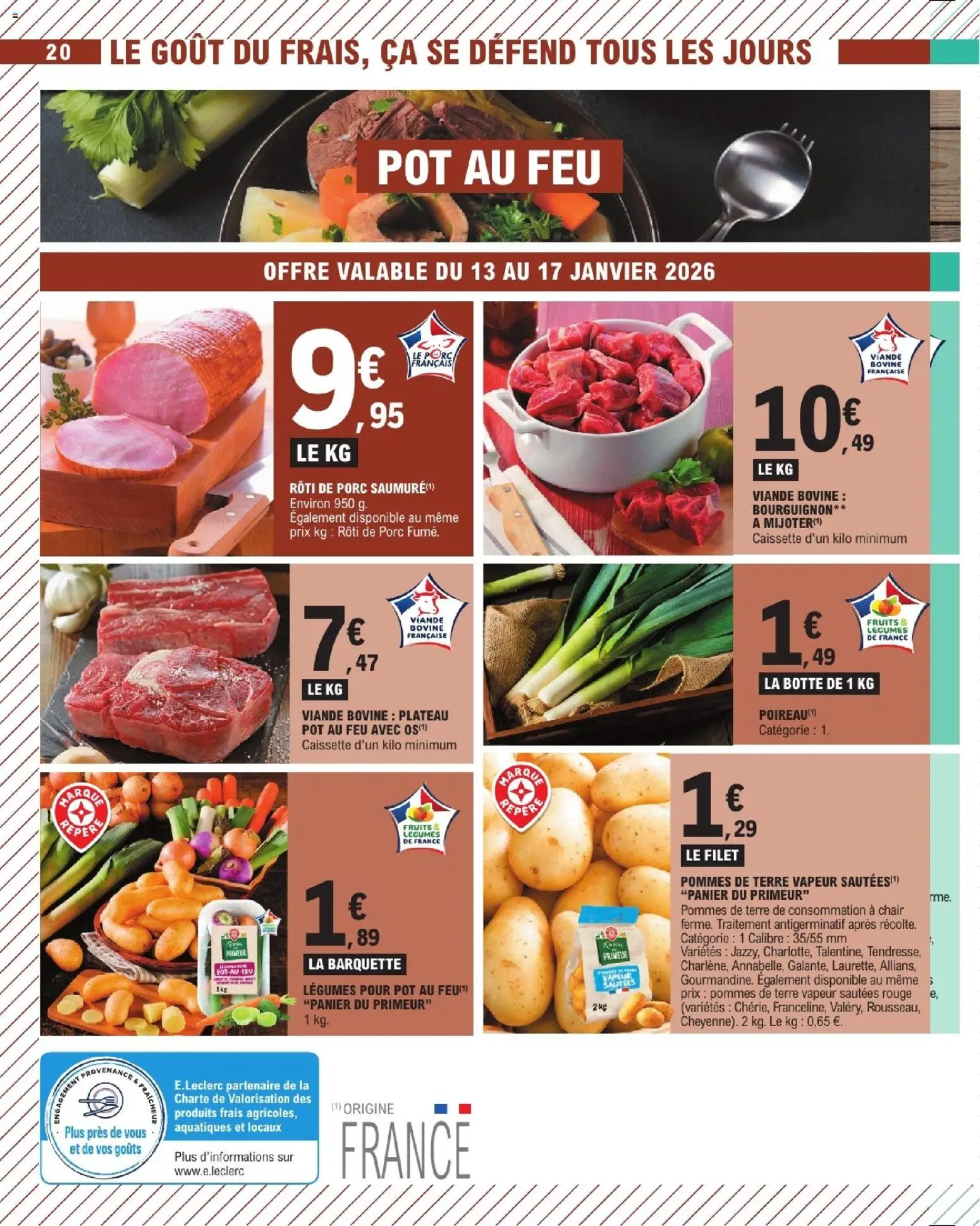 {H1} | Page: 20 | Produits: Plateau, Pommes, Viande bovine, Pommes de terre