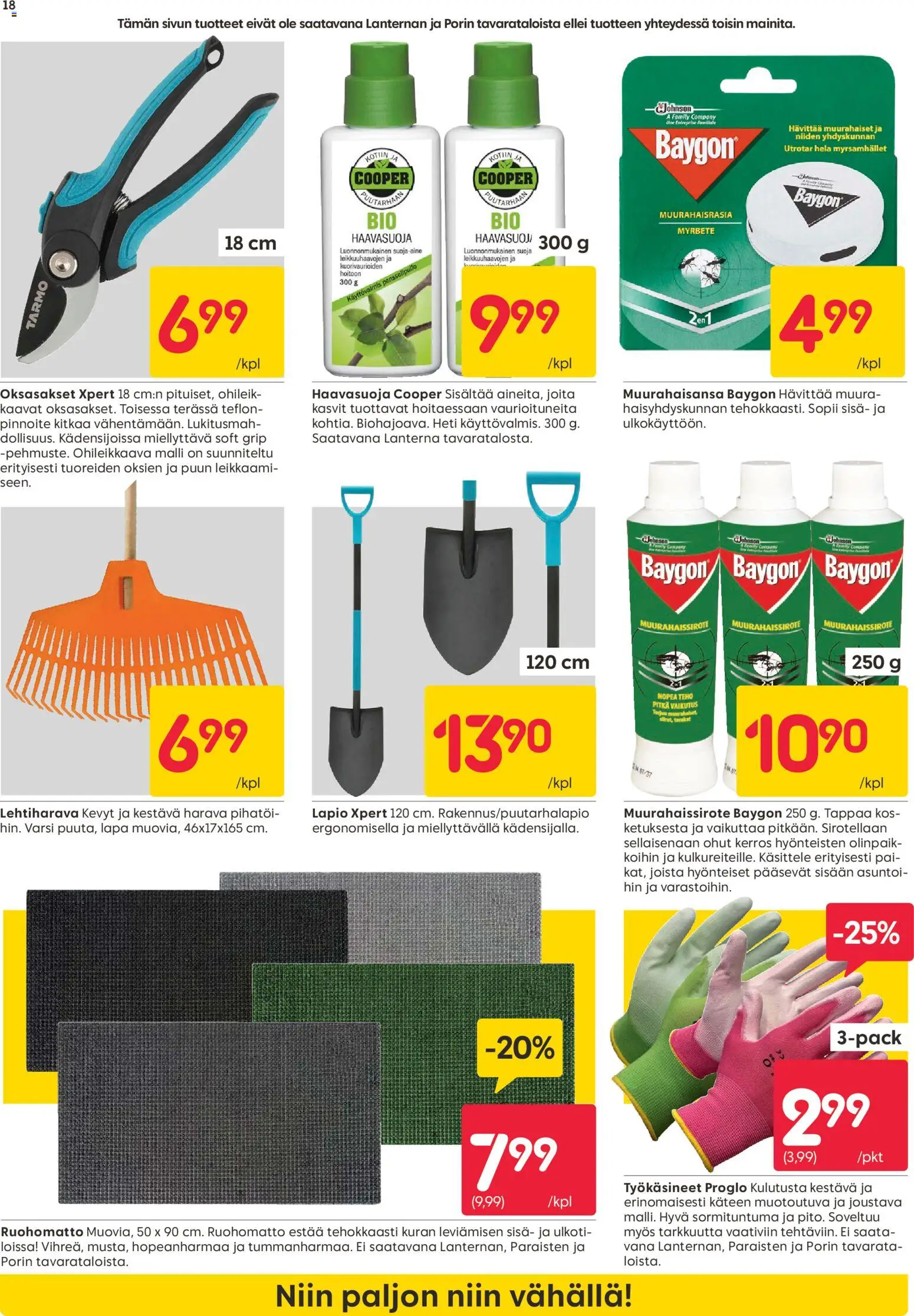 Rusta tarjoukset – voimassa 23.03.2026 alkaen | Sivu: 18 | Tuotteet: Oksasakset, Harava, Lapio, Työkäsineet