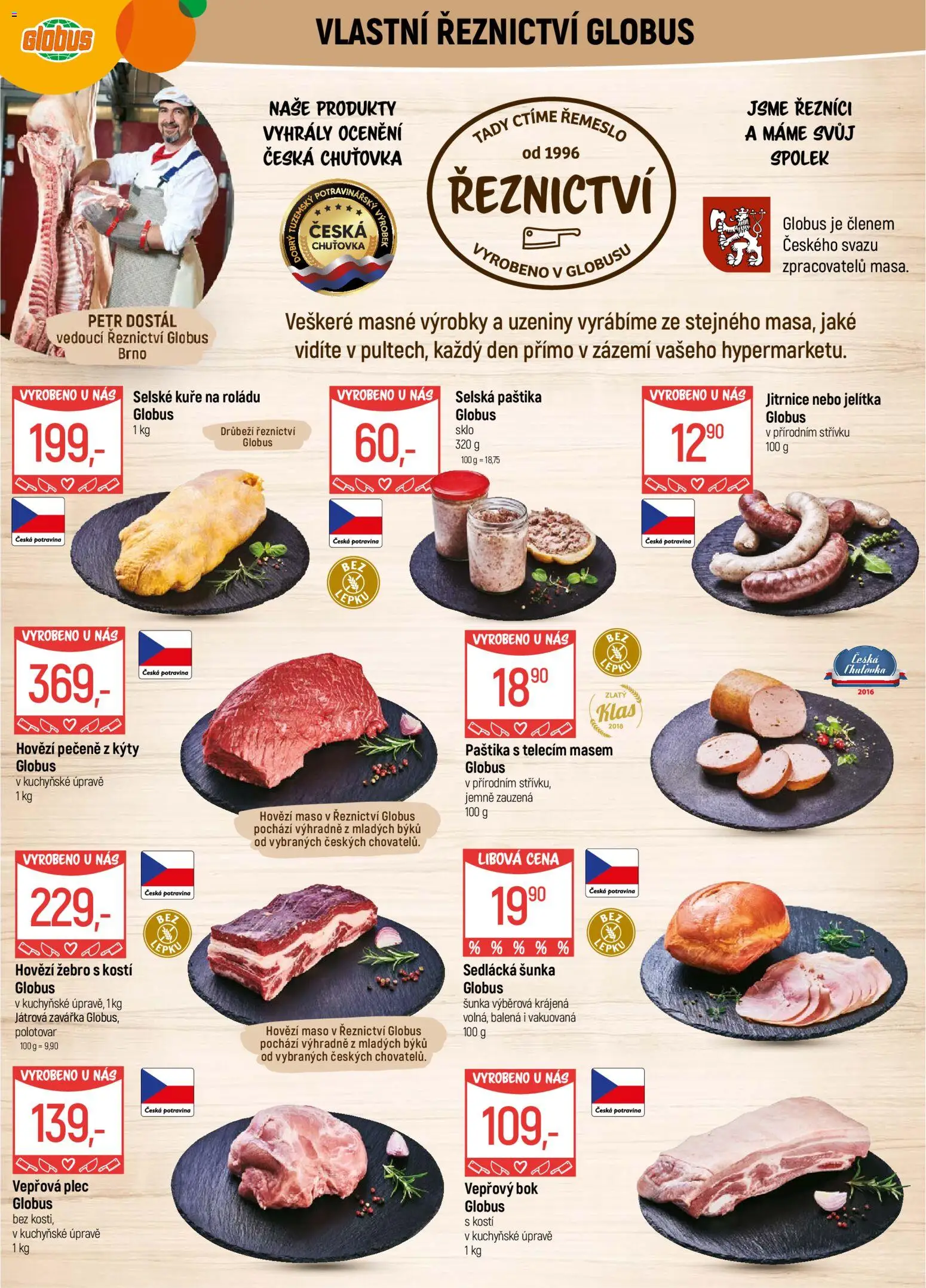 Globus leták - Brno od 21.01.2026 | Strana: 7 | Produkty: Hovězí maso, Vepřový bok, Kuře, Paštika