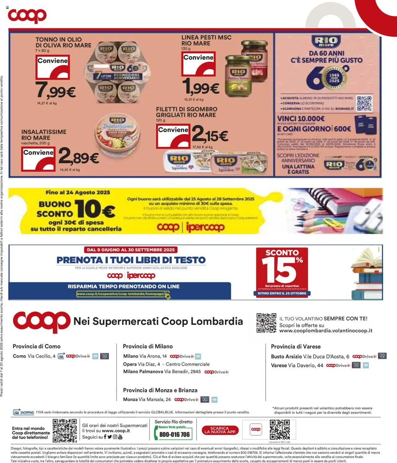 Volantino COOP del 07.08.2025 | Pagina: 25 | Prodotti: Tè, Data, Tonno, Sgombro