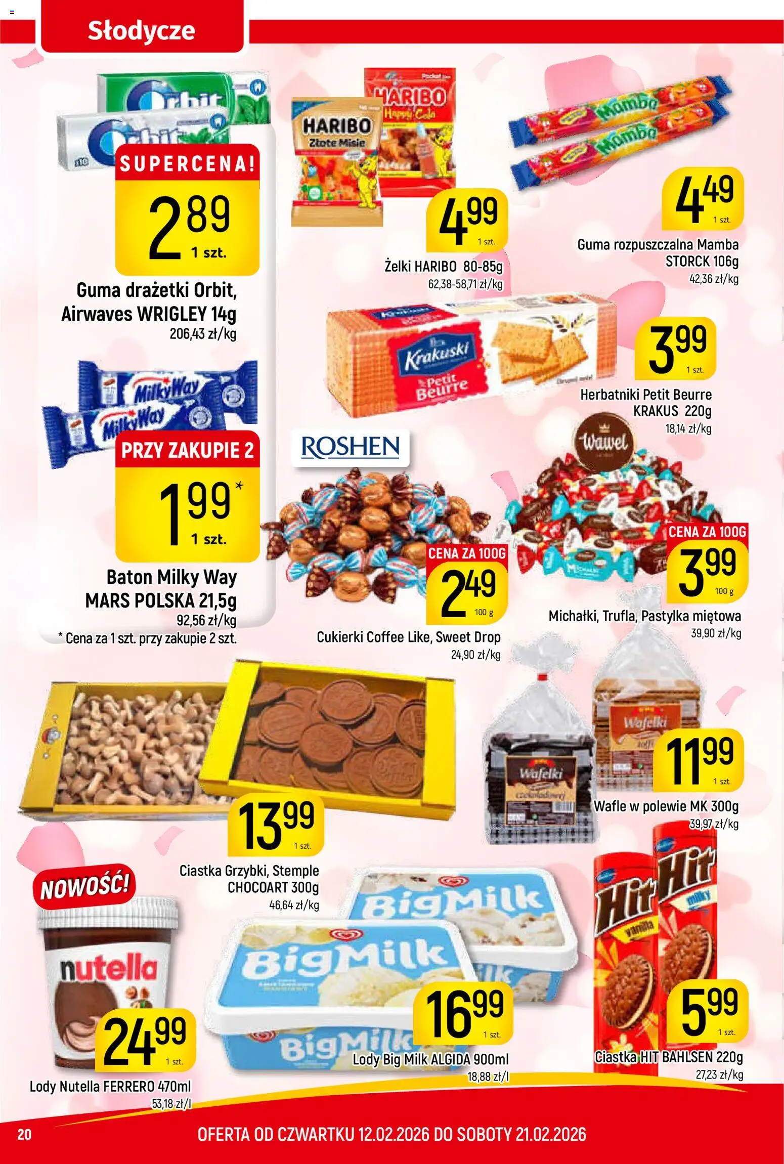 Piotruś Pan Gazetka od 12.02.2026 | Strona: 20 | Produkty: Baton, Wafelki, Żelki, Lody