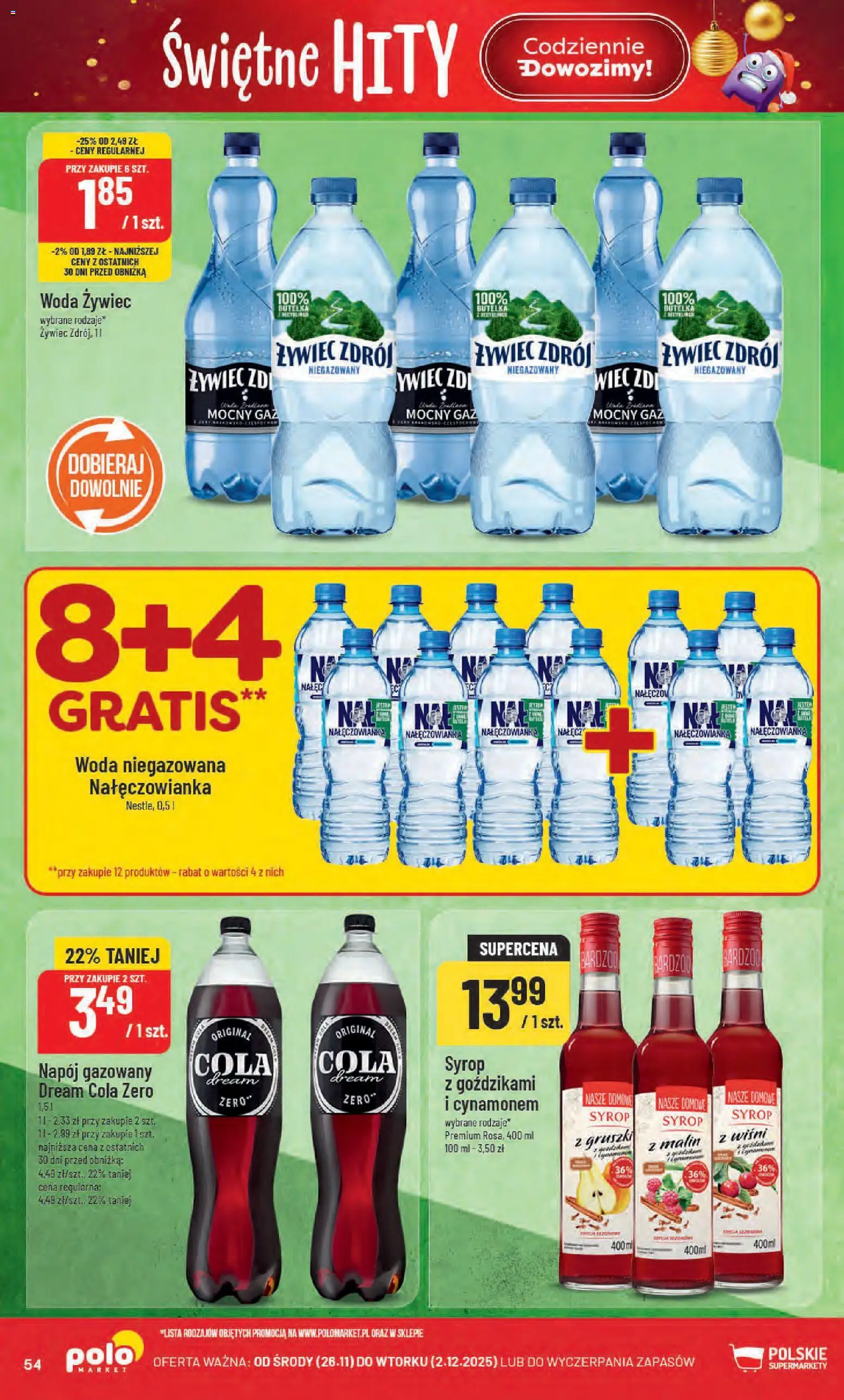 POLOmarket Black Friday od 26.11.2025 | Strona: 54 | Produkty: Syrop, Woda żywiec, Woda niegazowana, Woda