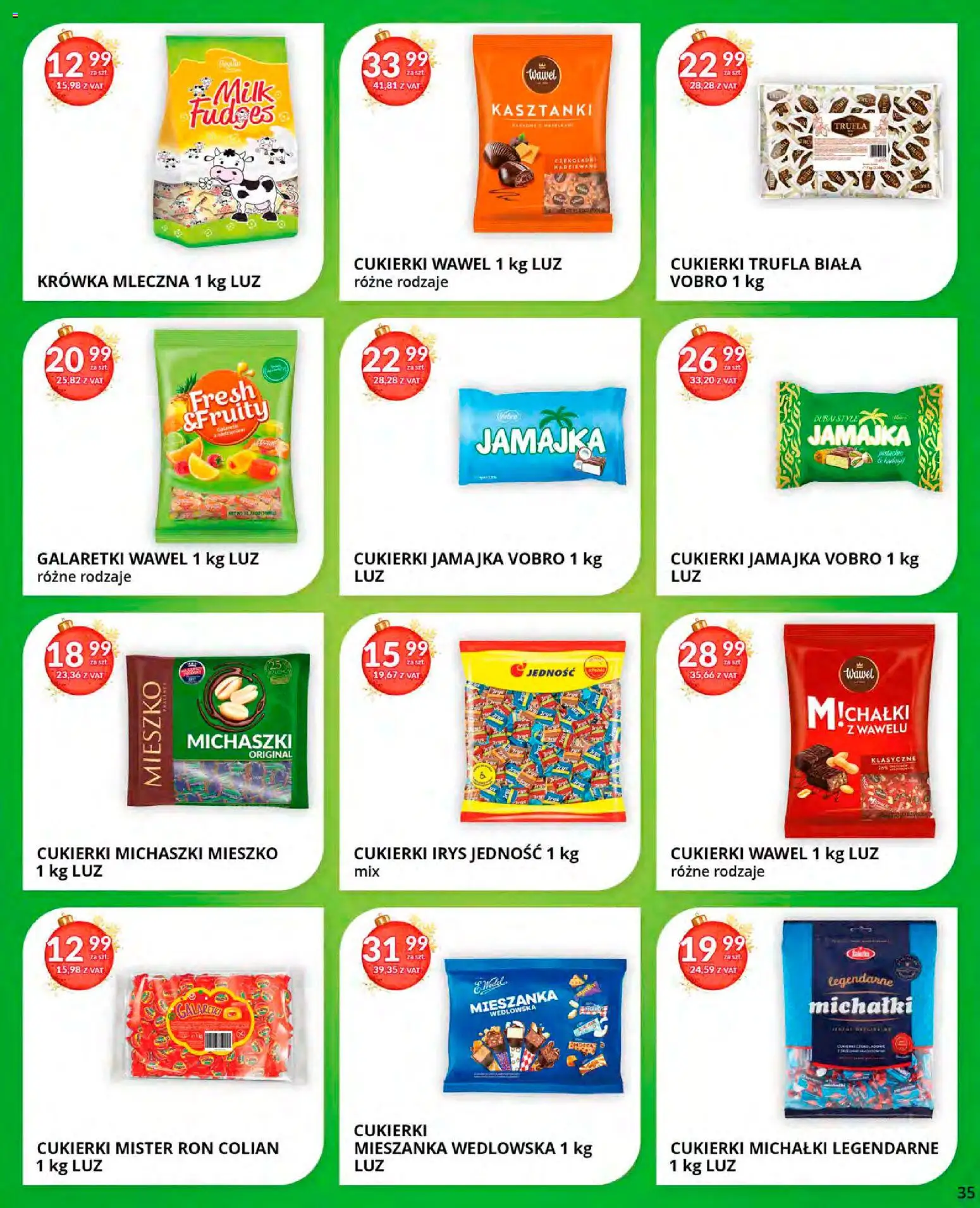 Eurocash Gazetka od 15.12.2025 | Strona: 35 | Produkty: Galaretki, Czekoladki, Krowka, Cukierki