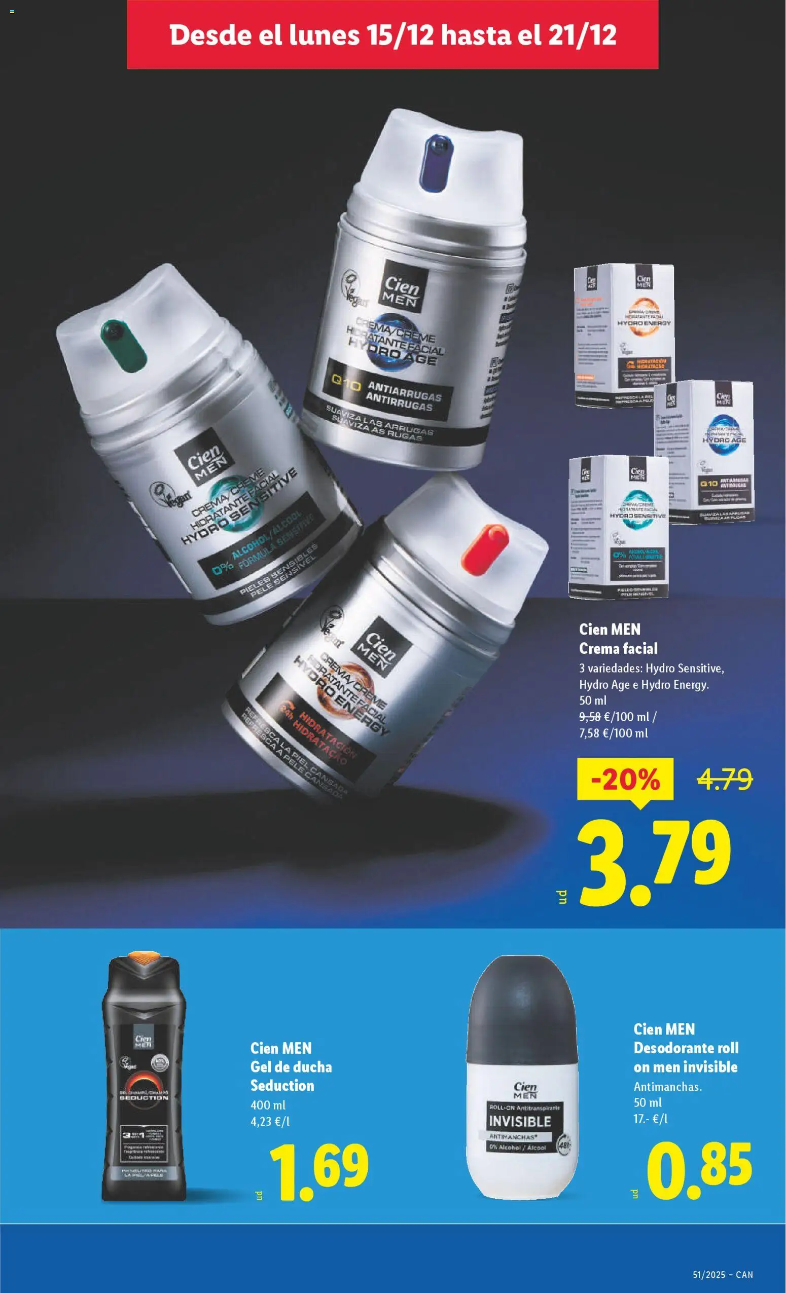 Lidl -Canarias │ válido desde el 15.12.2025 | Página: 27 | Productos: Gel de ducha, Desodorante, Crema facial, Ducha