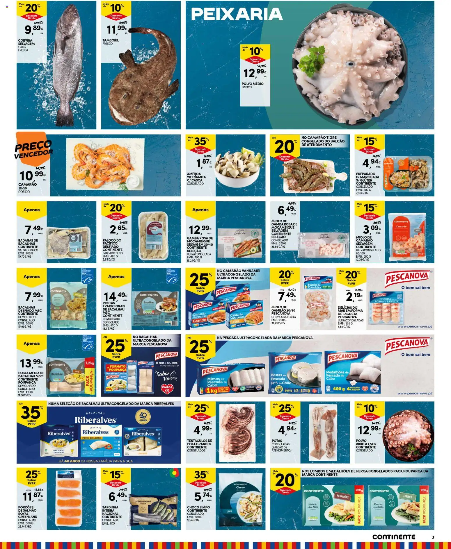 Continente Madeira │ válido de 21.04.2026 | Página: 3 | Produtos: Bacalhau, Polvo, Lagosta, Salmão