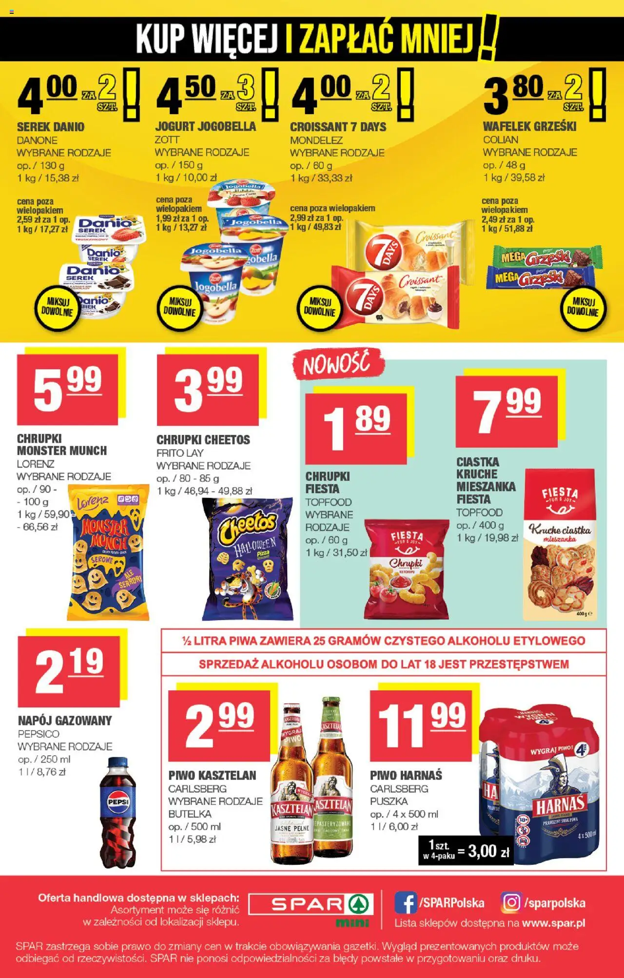 Spar Gazetka - Mini od 22.10.2025 | Strona: 4 | Produkty: Pepsi, Jogurt, Pizza, Ciastka